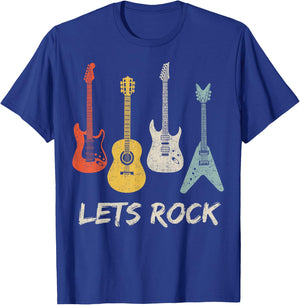 Lets Rock Rock n Roll Guitar Retro Gift Men Women Shirt T-Shirt - T-Shirt | Royal