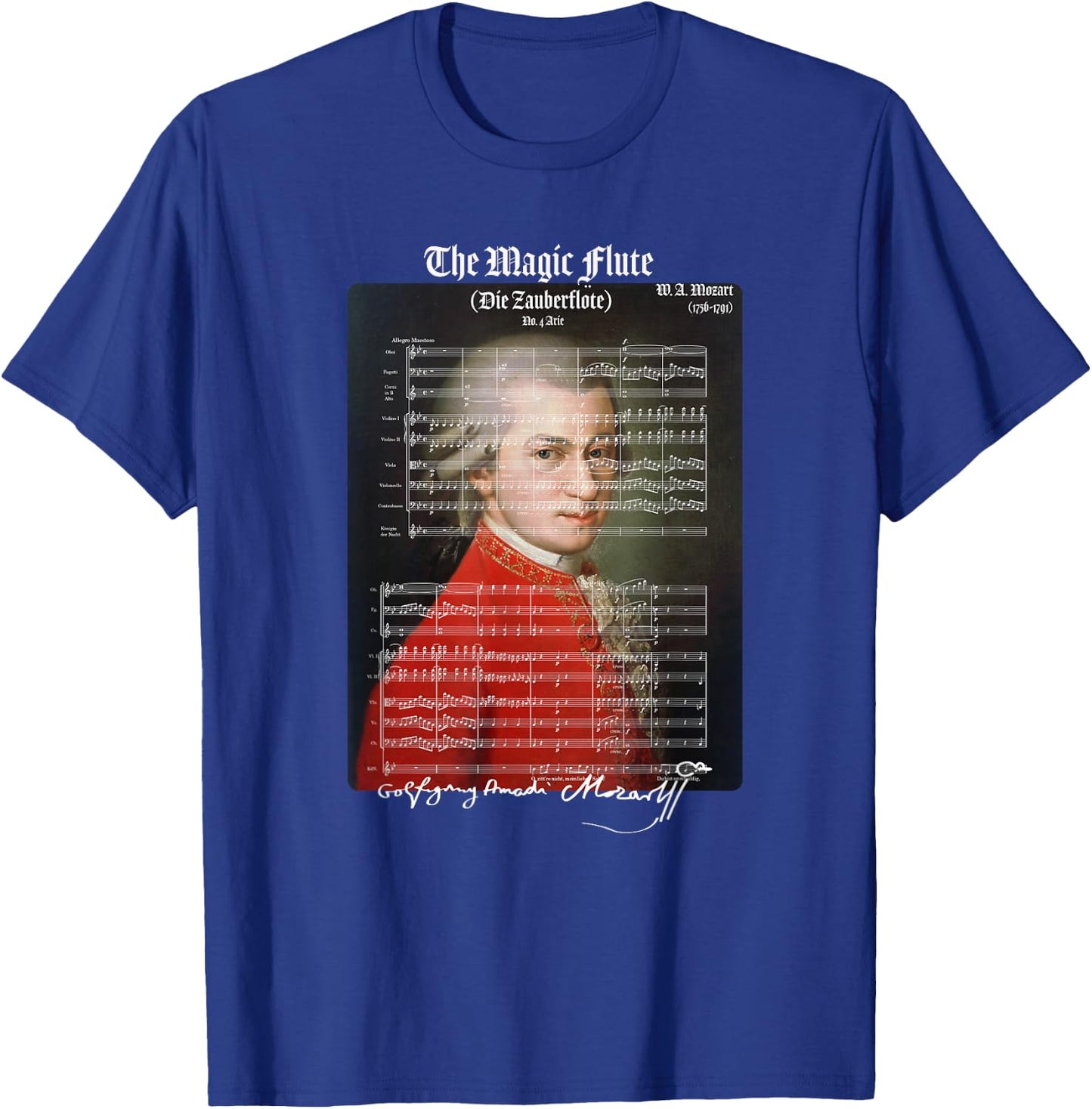 Mozart Lovers The Magic Flute Aria 4 Design T-Shirt - T-Shirt | Royal