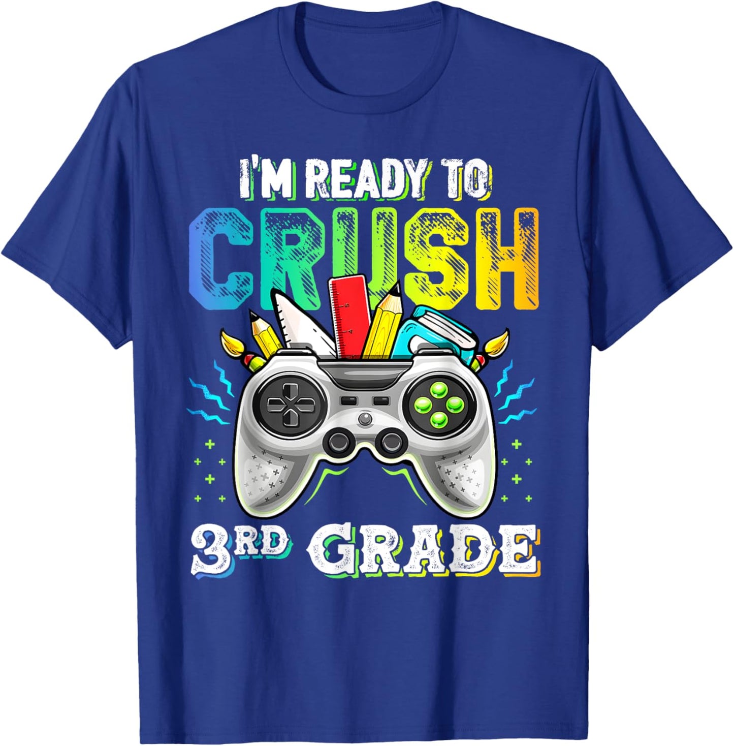 Funny Kids I'm Ready To Crush 3rd Grade Game Console Kids T-Shirt - T-Shirt | Royal