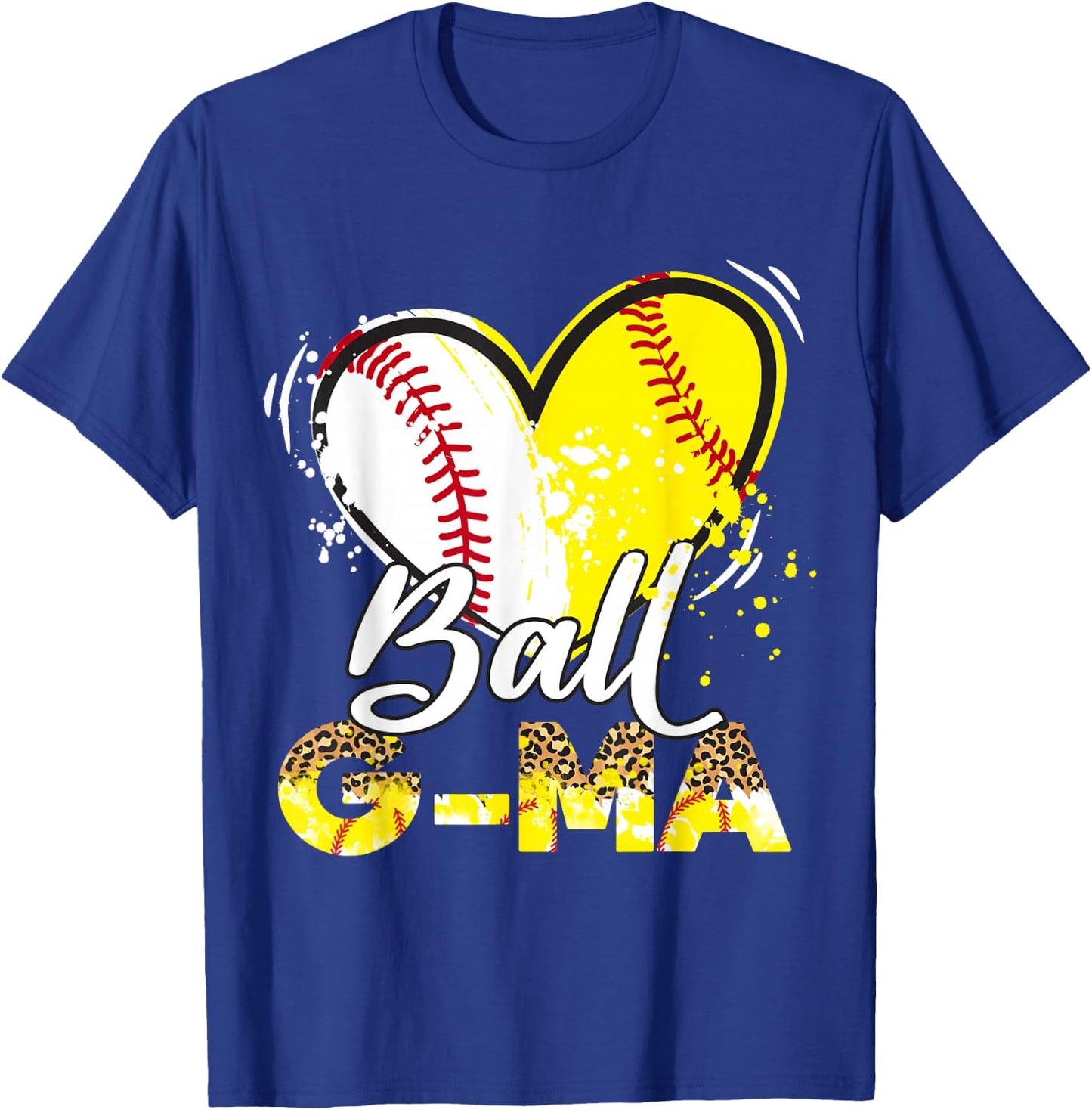 G-Ma of Both Baseball Softball Sport Matching Family Party T-Shirt - T-Shirt | Royal