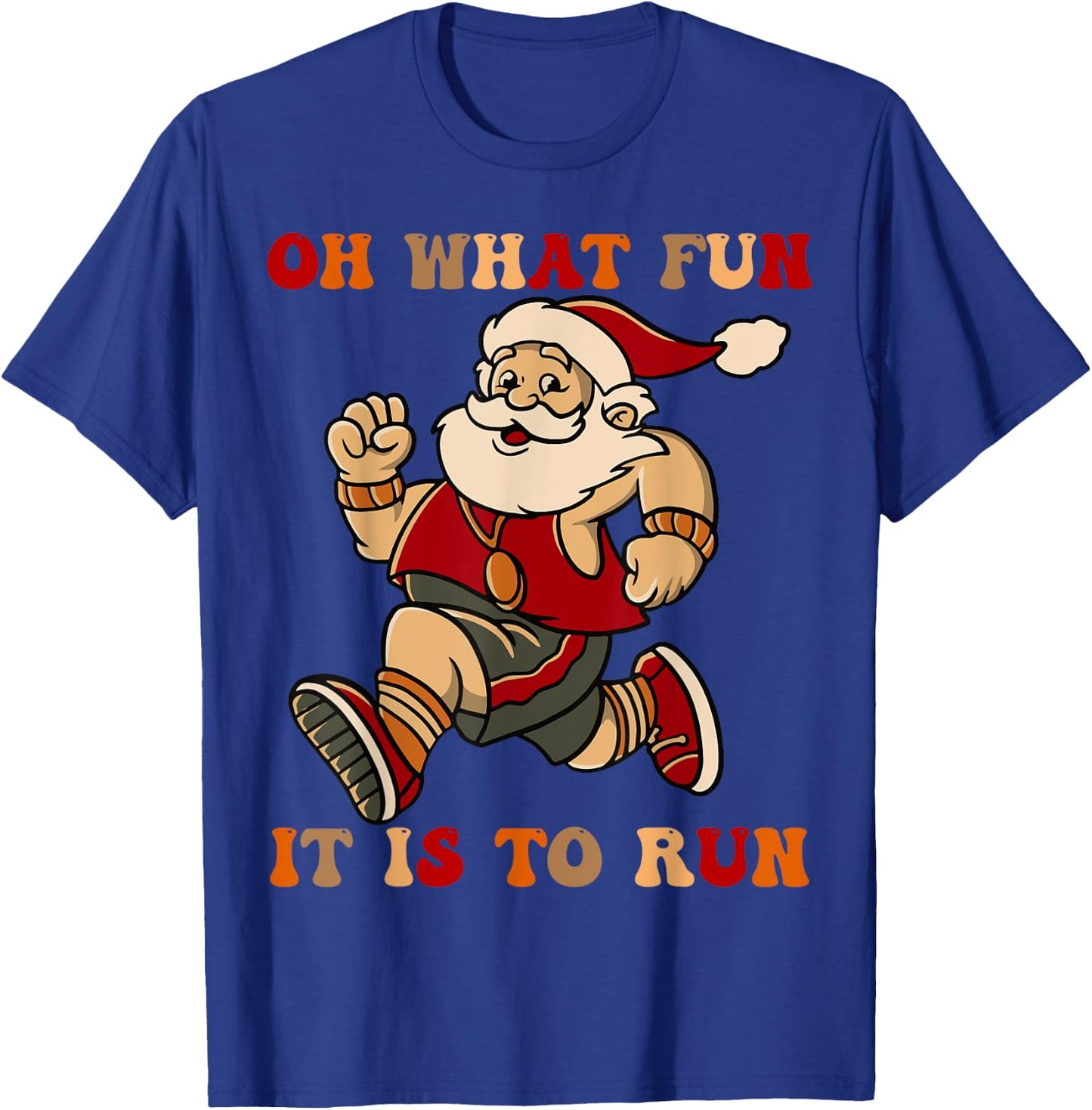Sarcastic Santa Running Last Minute Christmas Runner T-Shirt - T-Shirt | Royal