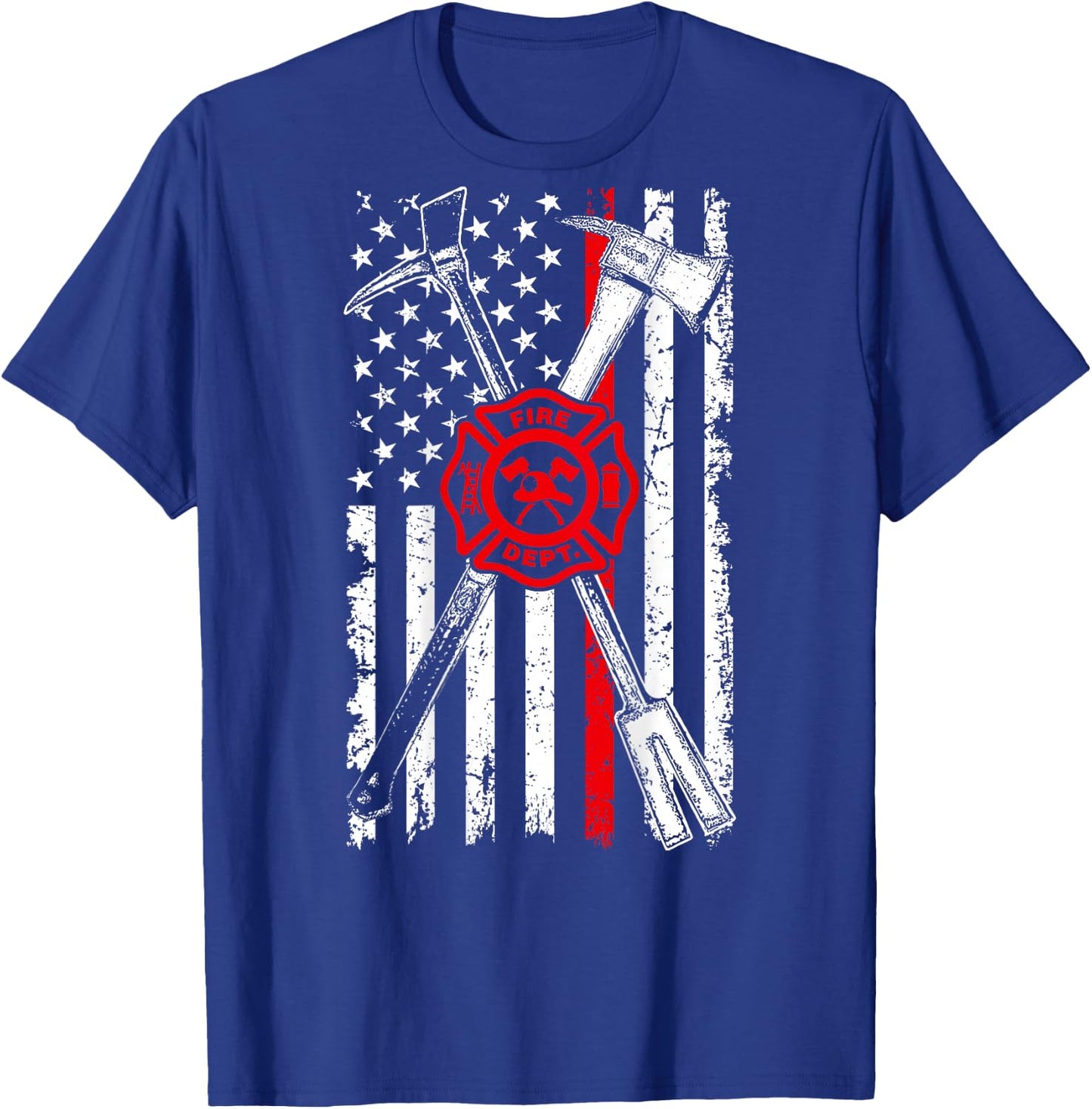 Firefighter Son Patriotic Gifts Axe Halligan Thin Red Line Men T-Shirt - T-Shirt | Royal