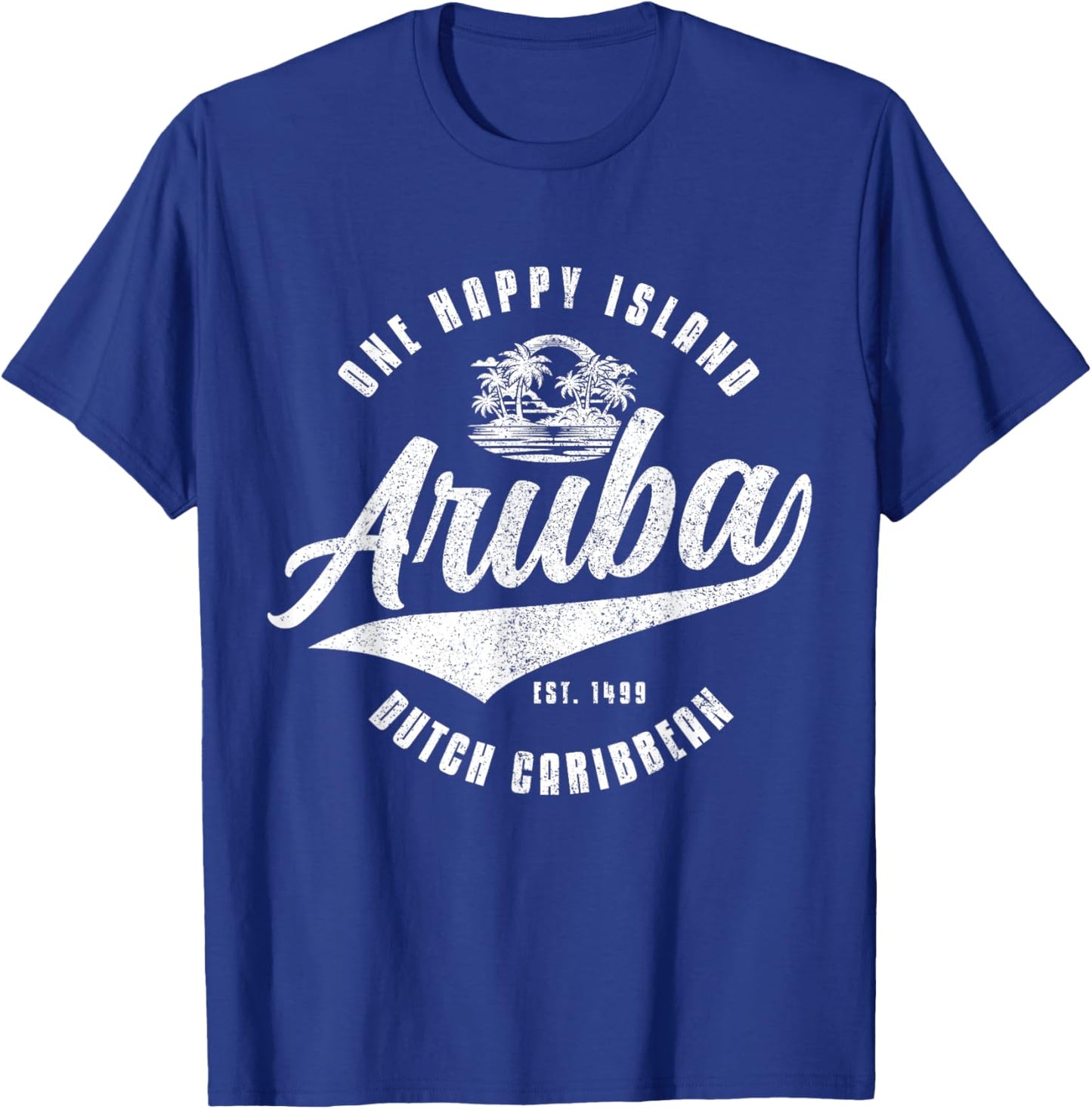 Aruba Happy Island Craibbean Souvenir Pride Vintage T-Shirt - T-Shirt | Royal