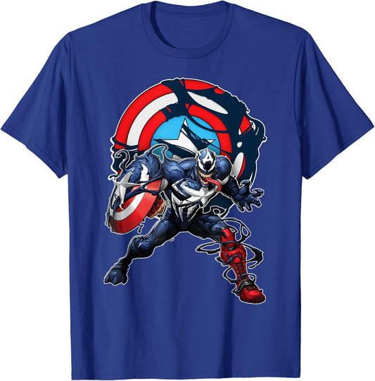 Marvel Spider-Man Maximum Venom Captain America Venomized T-Shirt - T-Shirt | Royal