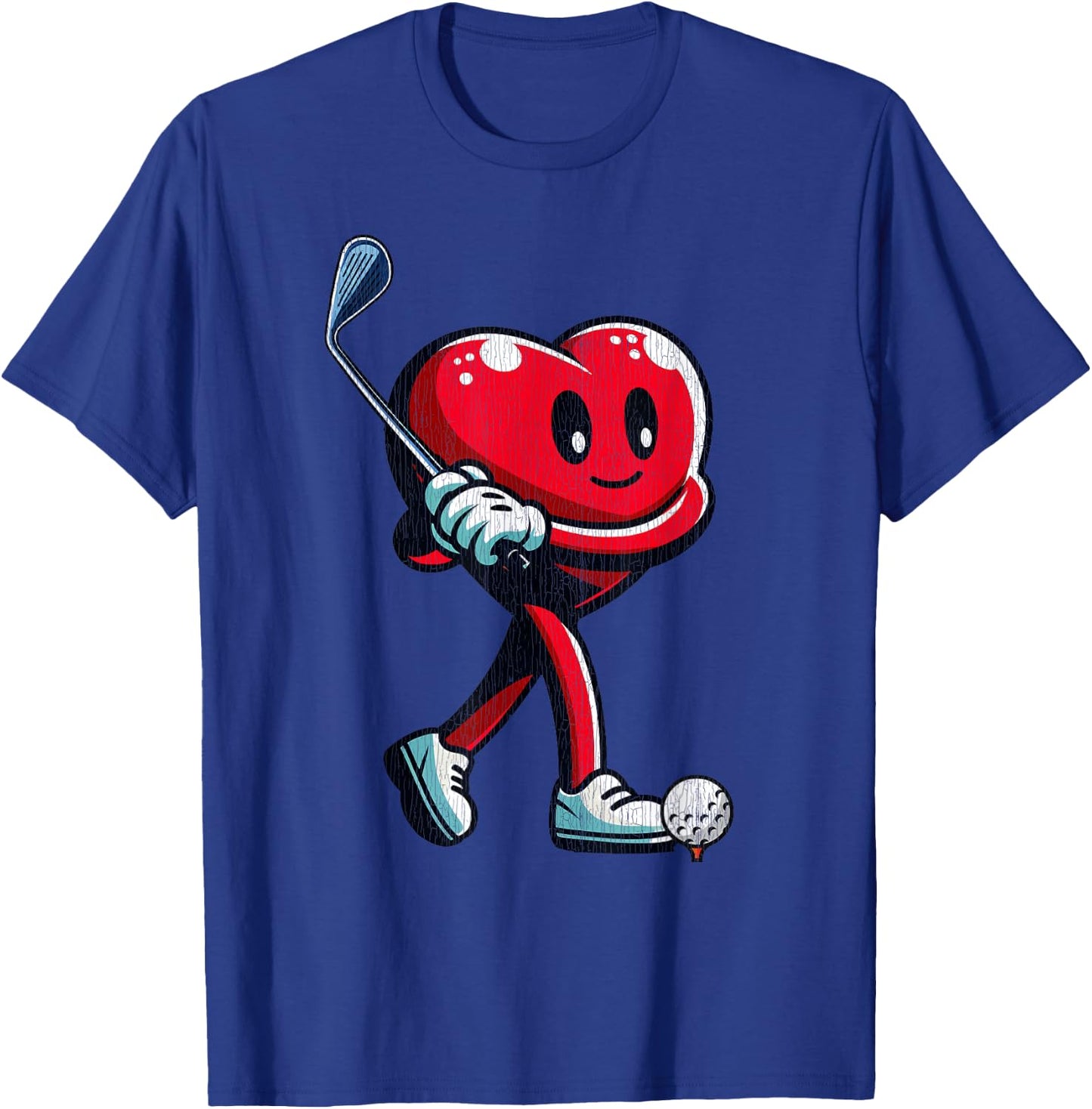 Golf Valentines Hearts Day Funny Lover Men Women T-Shirt - T-Shirt | Royal