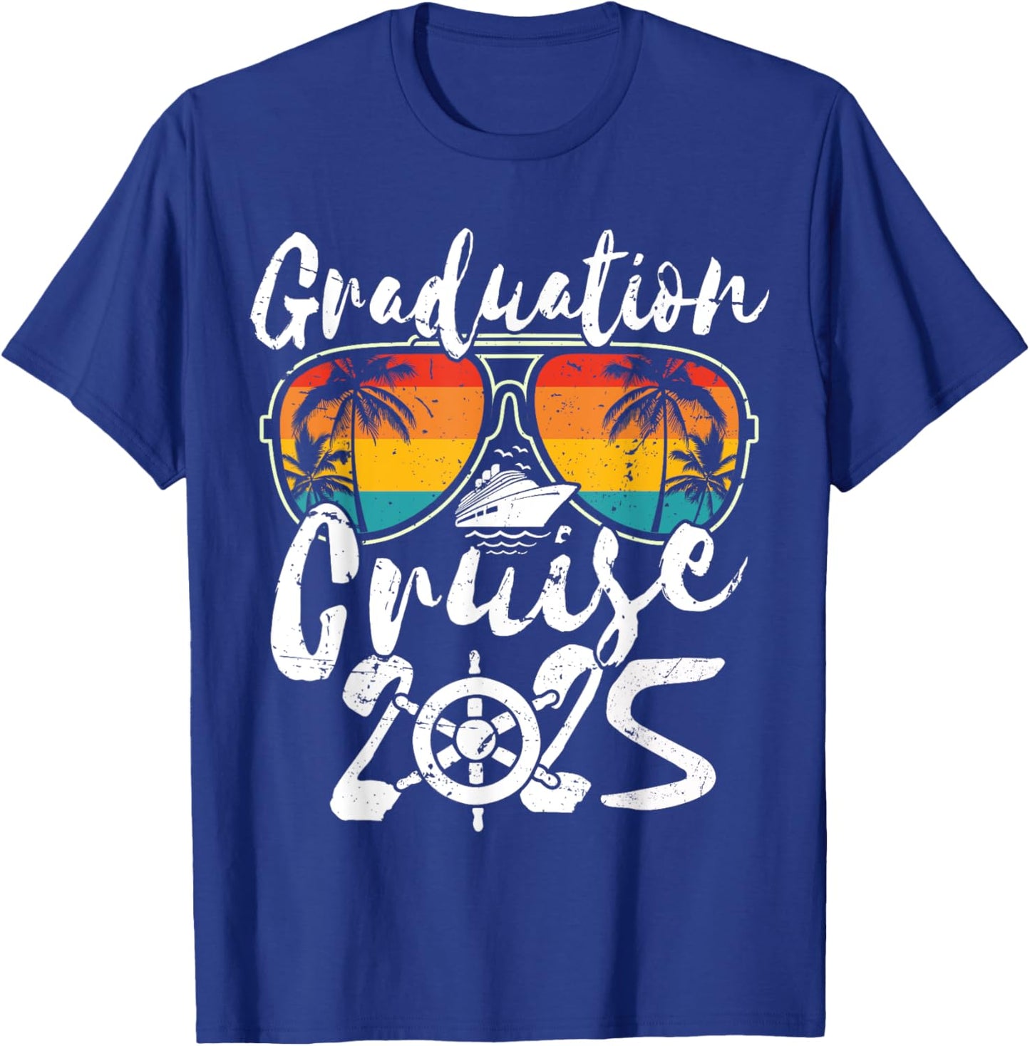 Senior Graduation Trip Cruise 2025 Retro Ship Party Cruise T-Shirt - T-Shirt | Royal