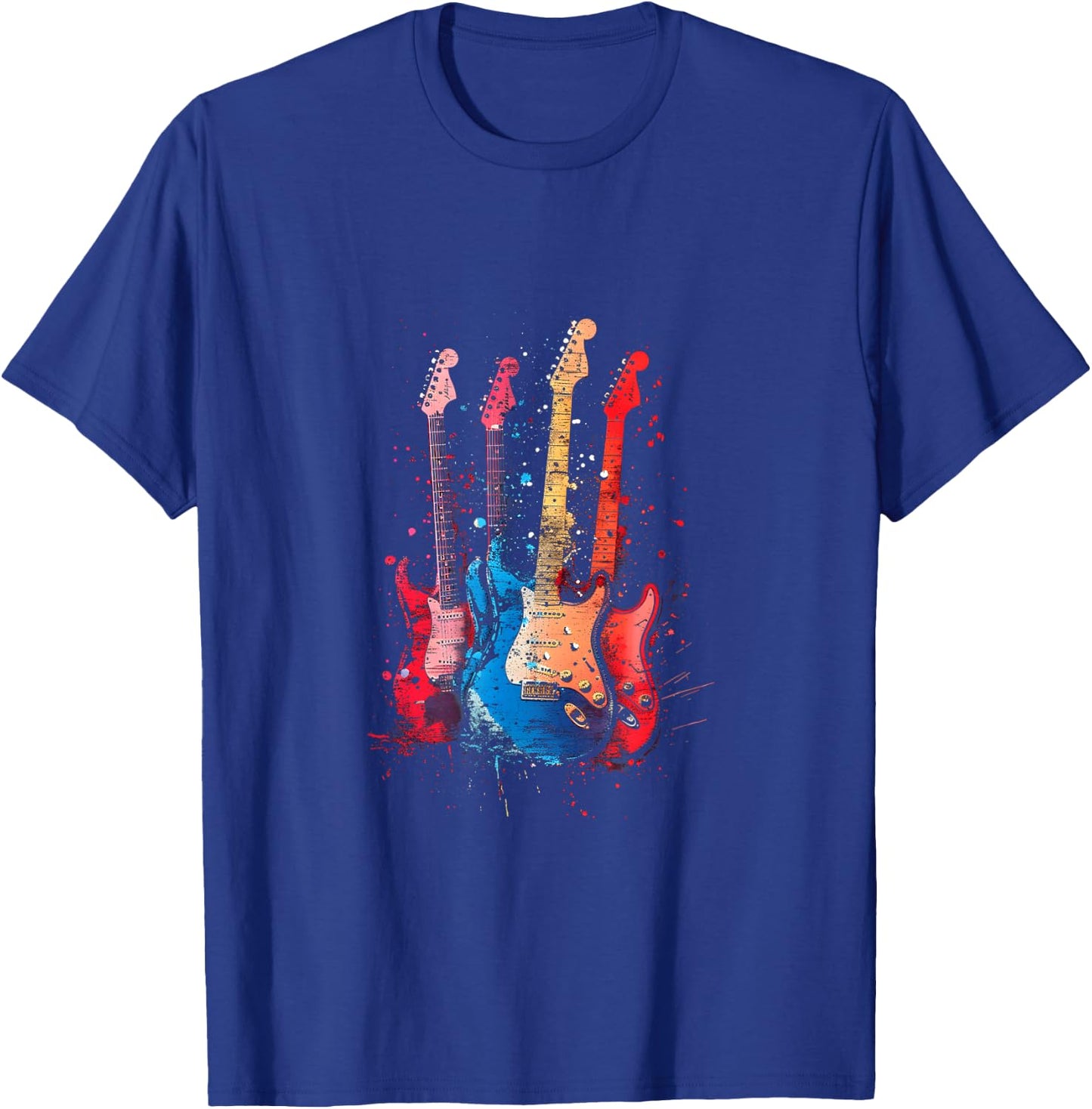 Electric Guitar Boys Guitars For Guitarist Men Retro Band T-Shirt - T-Shirt | Royal