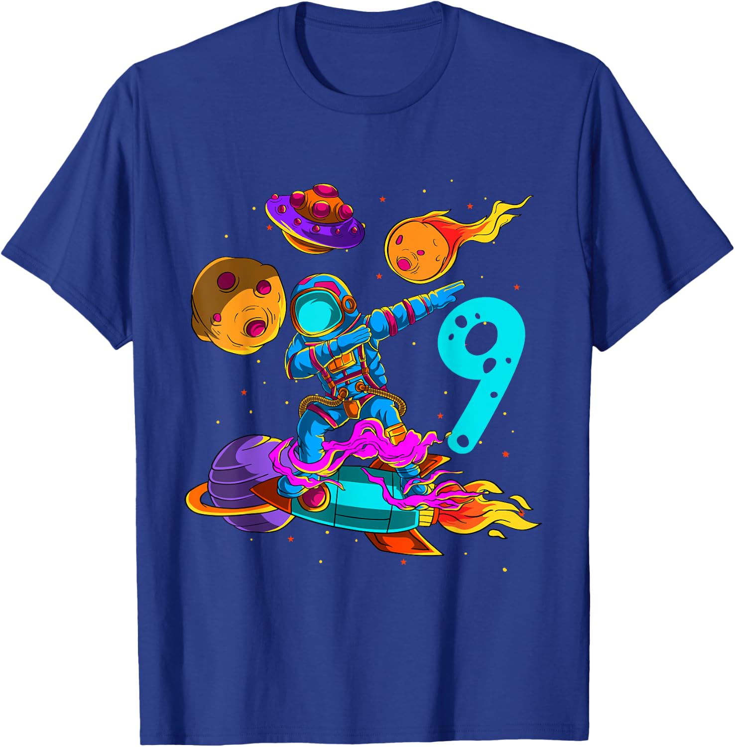 9 years Birthday Boys Astronaut 9th Birthday Boys Astronaut T-Shirt - T-Shirt | Royal