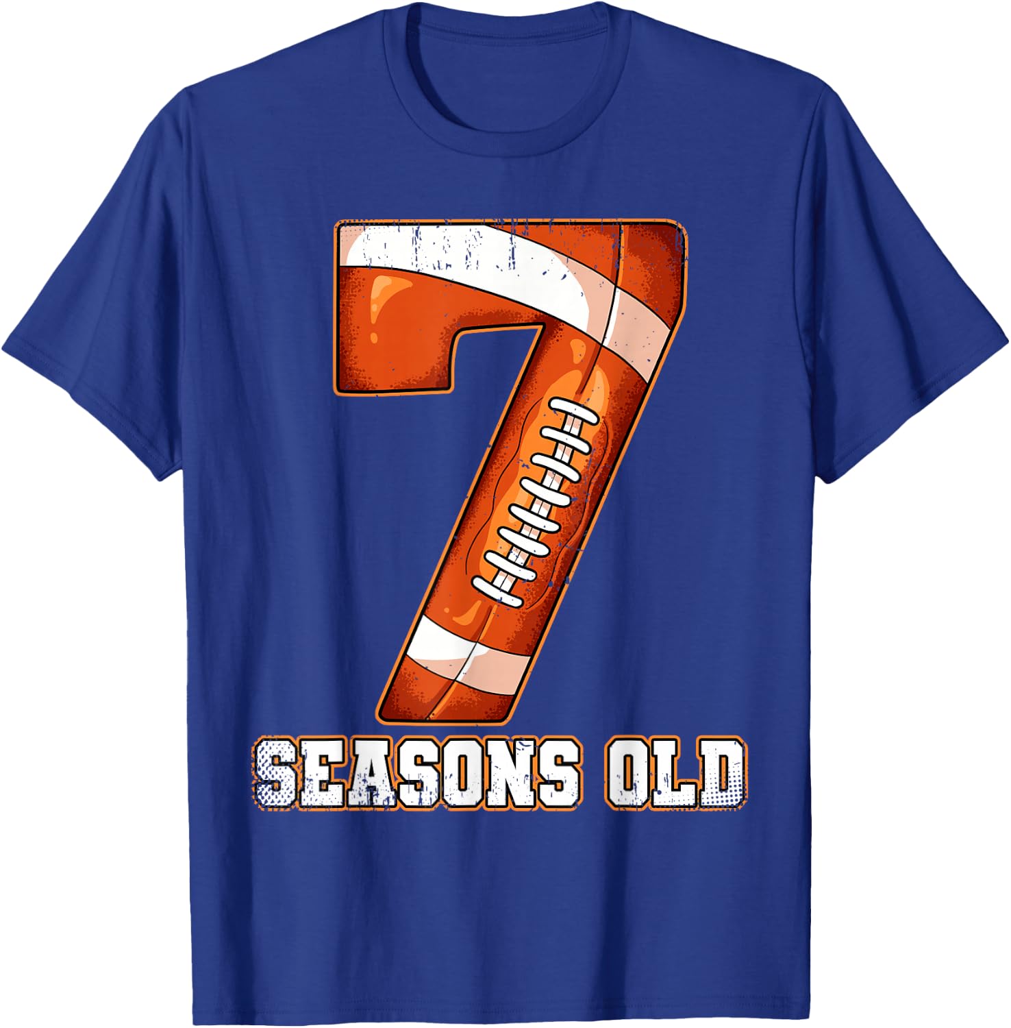 7th Birthday Football T-Shirt - T-Shirt | Royal