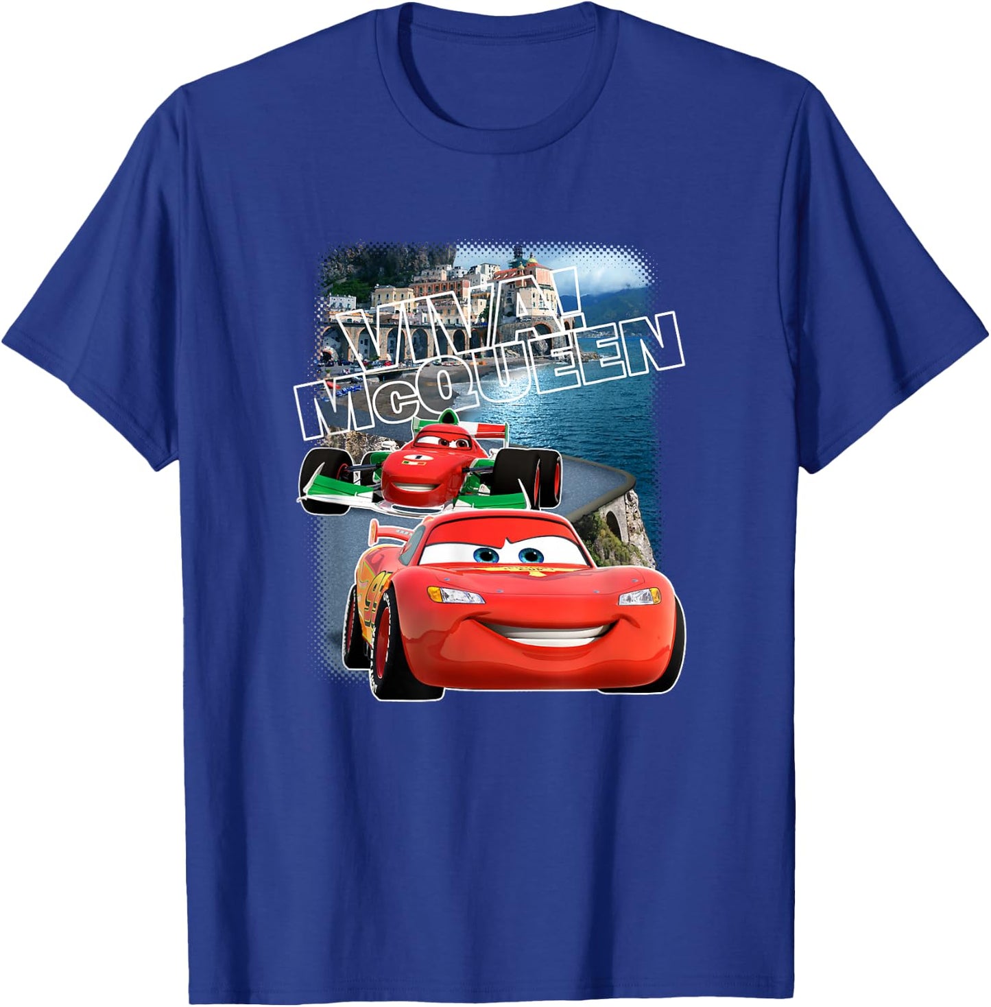 Disney Pixar Cars 2 Viva McQueen Italy Race Poster T-Shirt - T-Shirt | Royal