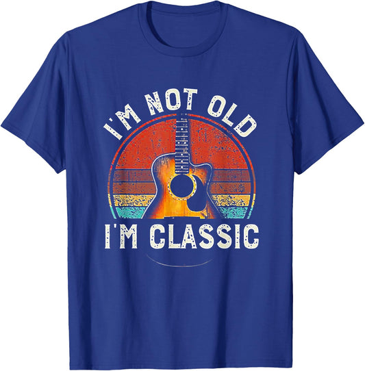 I'm Not Old I'm Classic Guitar Retro Vintage T-Shirt - T-Shirt | Royal
