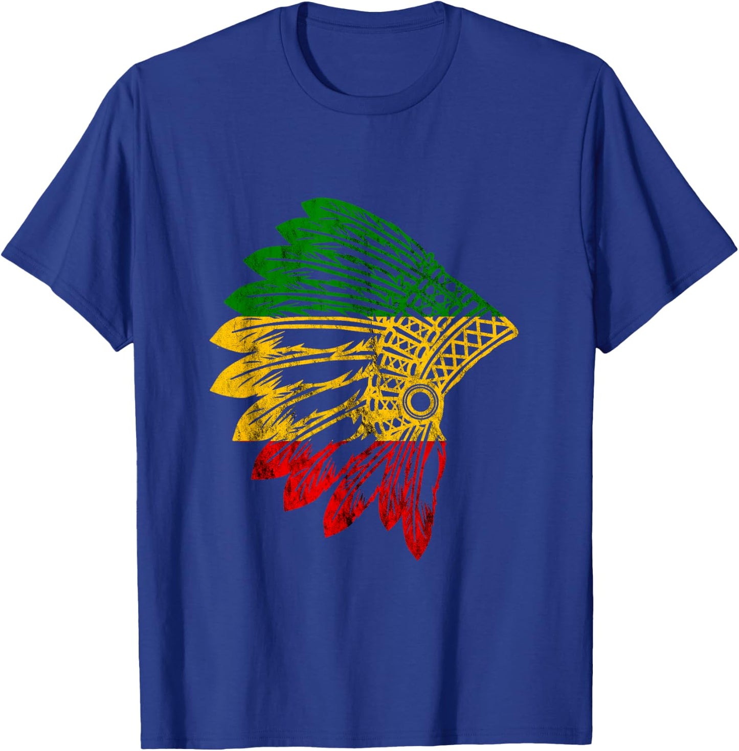 Rasta Reggae Indian Chief Costume Hippie Rastafari T-Shirt - T-Shirt | Royal