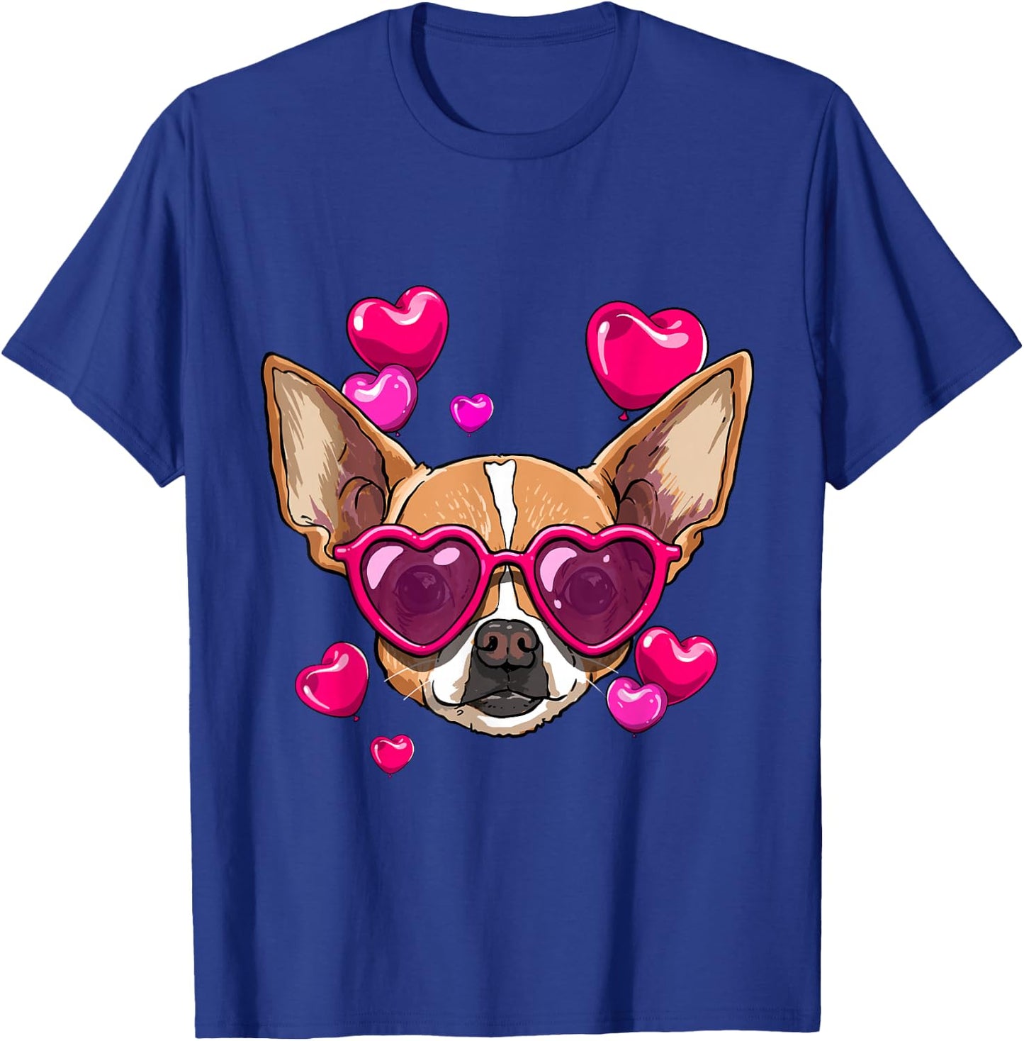 Valentines Chihuahua Dog Face Chihuahua Lover Owner T-Shirt - T-Shirt | Royal