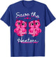 Owl Breast Cancer Awareness Save The Hooters T-Shirt - T-Shirt | Royal