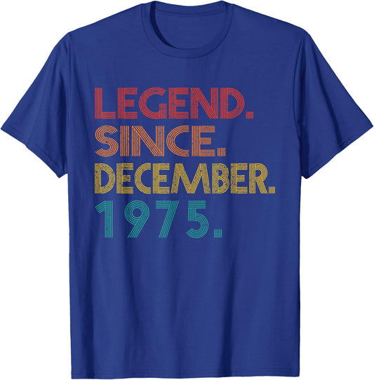 Legend Since December 1975 Birthday 1975 Men Women Vintage T-Shirt - T-Shirt | Royal