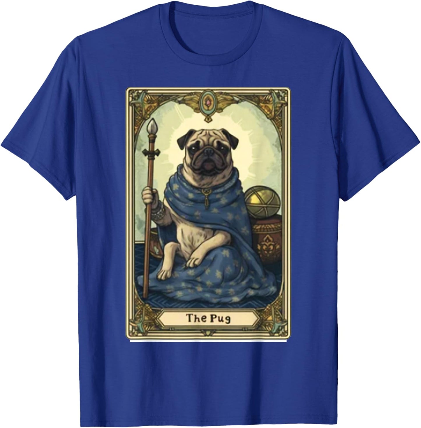 Pug Tarot Card - Pug Dog Tarot Card T-Shirt - T-Shirt | Royal
