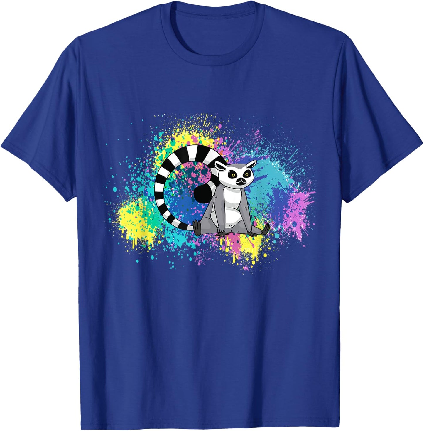 Lemur Funny Lemur Lover Abstract Color Madagascar Animal T-Shirt - T-Shirt | Royal