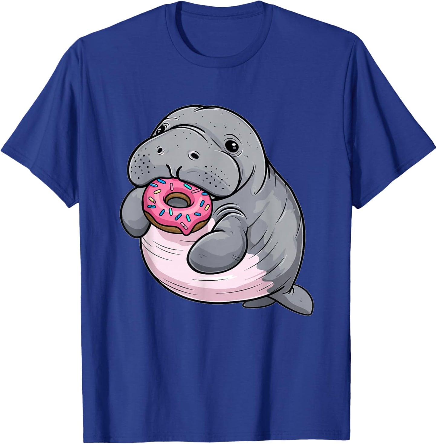 Cute Donut Manatee T-Shirt - T-Shirt | Royal