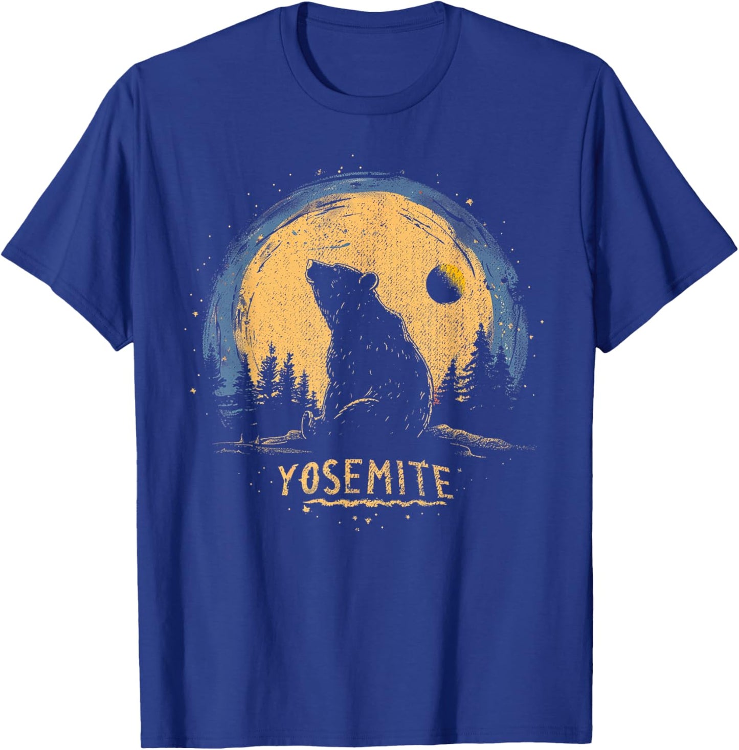 Yosemite - US National Park Vintage Men Women Kids Retro T-Shirt - T-Shirt | Royal