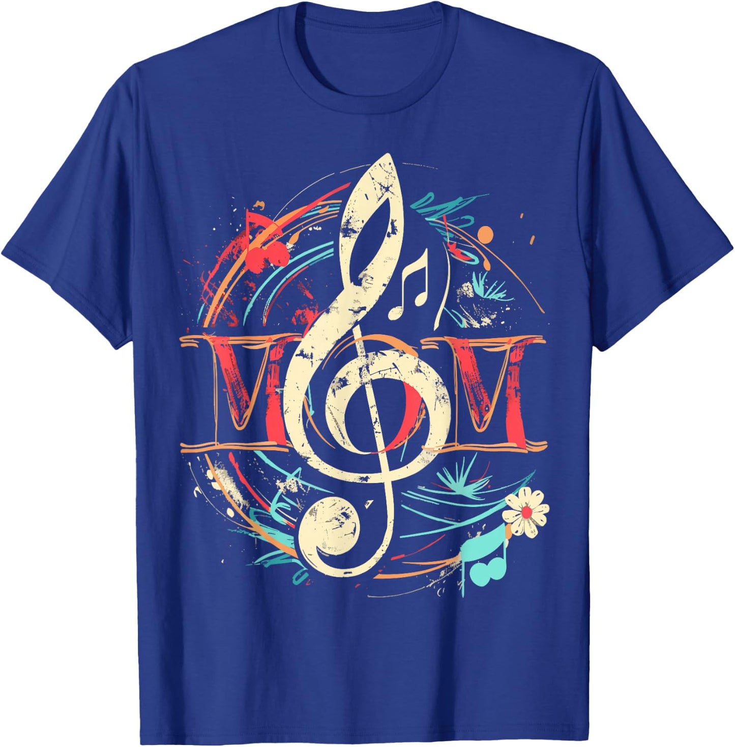 MOM Music note design Gifts for music lovers T-Shirt - T-Shirt | Royal