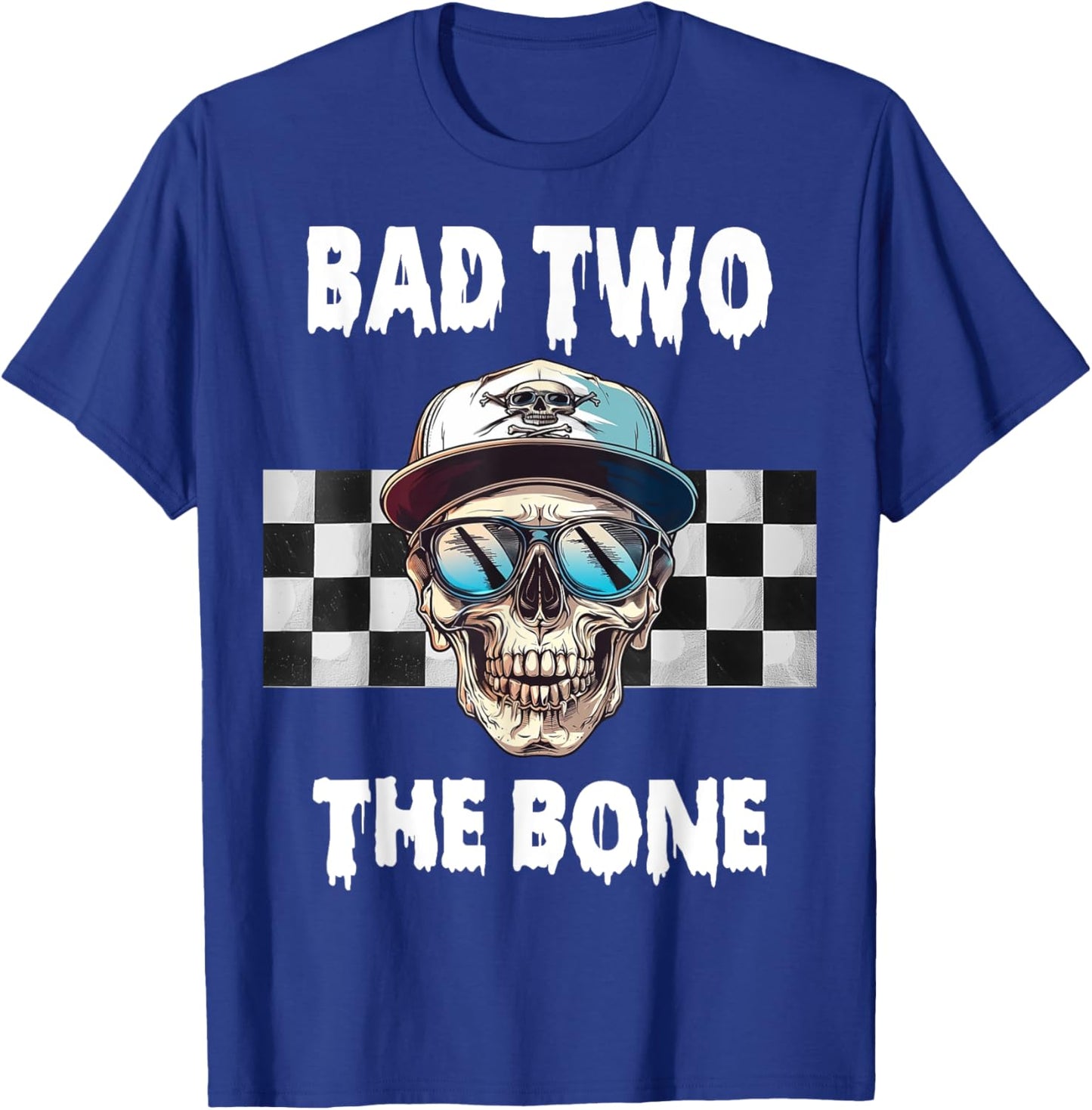 Bad To The Bone Birthday Halloween Skeleton Boy Toddler T-Shirt - T-Shirt | Royal