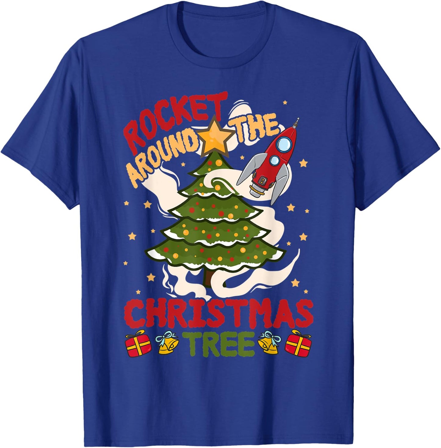 Rocket around the Christmas Tree - Cute Xmas Sweater T-Shirt - T-Shirt | Royal
