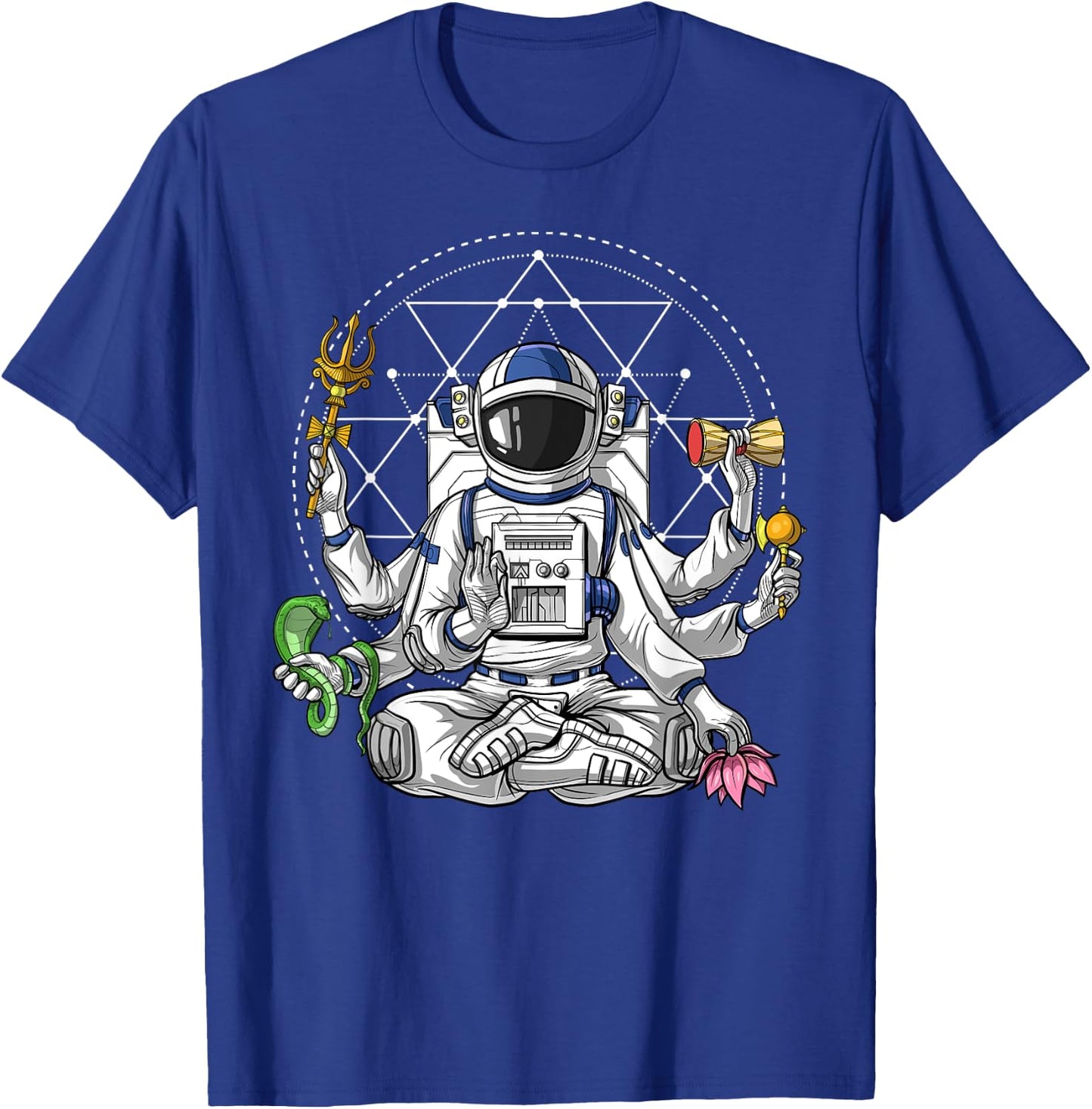 Psychedelic Astronaut Shiva Hindu God Spiritual Meditation T-Shirt - T-Shirt | Royal