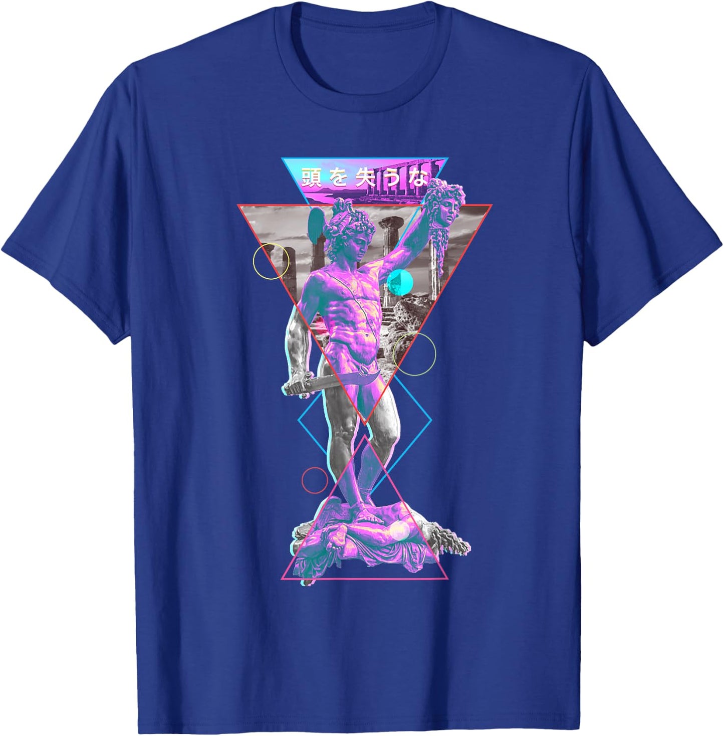 Perseus and Medusa Vaporwave Aesthetic 1980s Art Japanese T-Shirt - T-Shirt | Royal