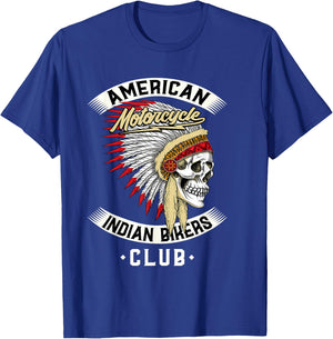 American Motorcycle Indian Bikers Club - Chopper Biker T-Shirt - T-Shirt | Royal