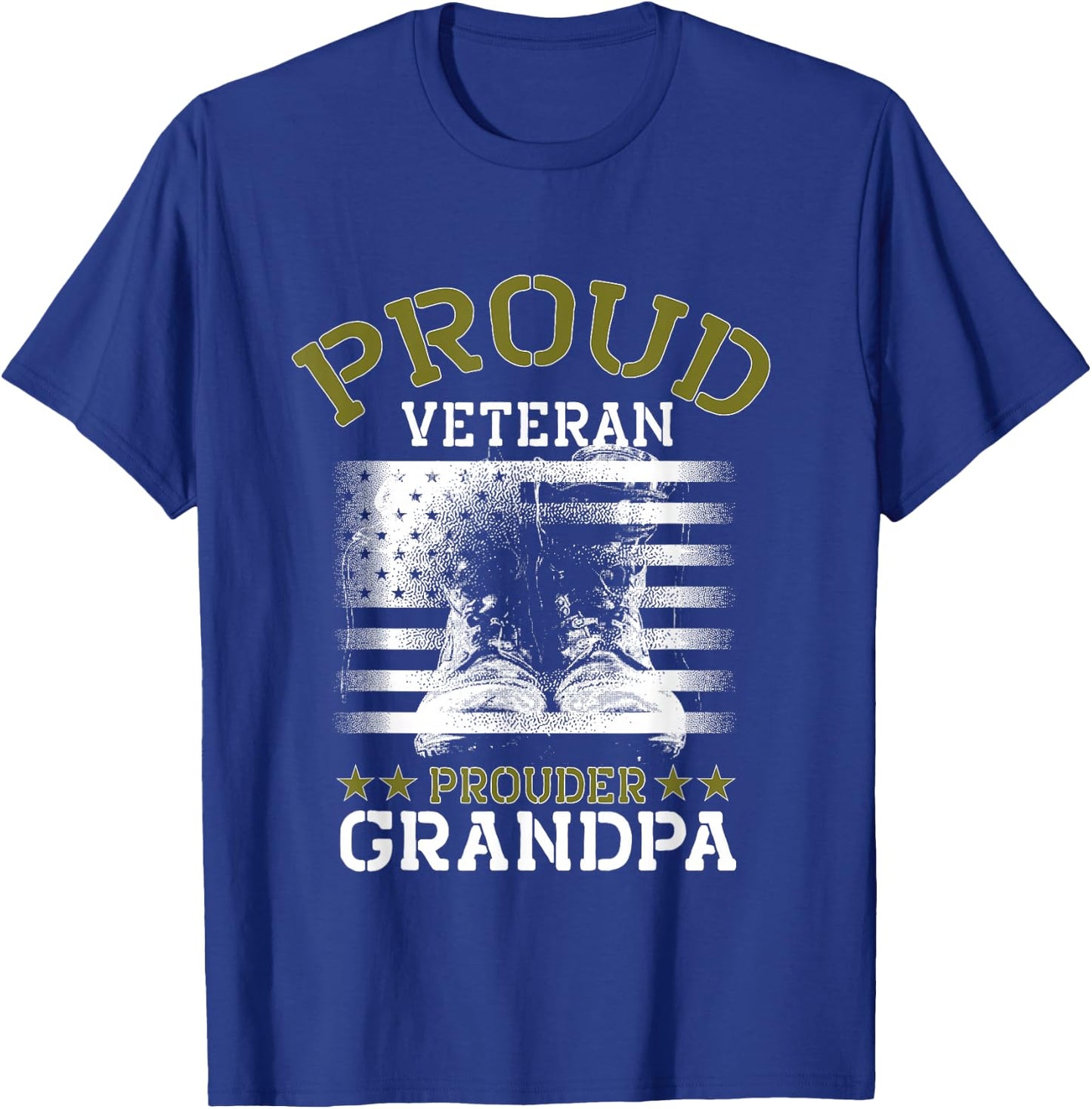 Grandpa Proud Veteran - Grandpa Veteran Grandfather Gift T-Shirt - T-Shirt | Royal