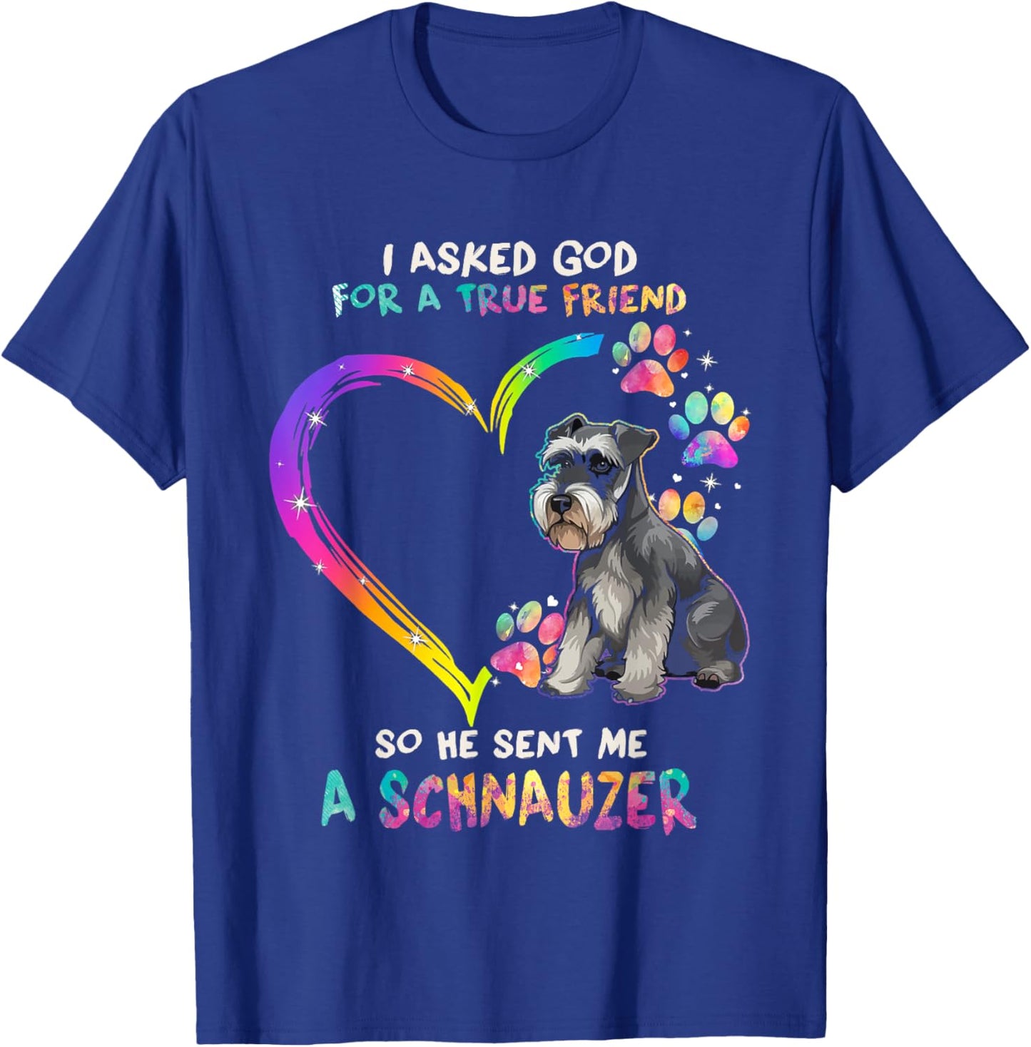 Miniature Schnauzer Is My Best Friend Tie Dye Cute Dog Lover Women T-Shirt - T-Shirt | Royal
