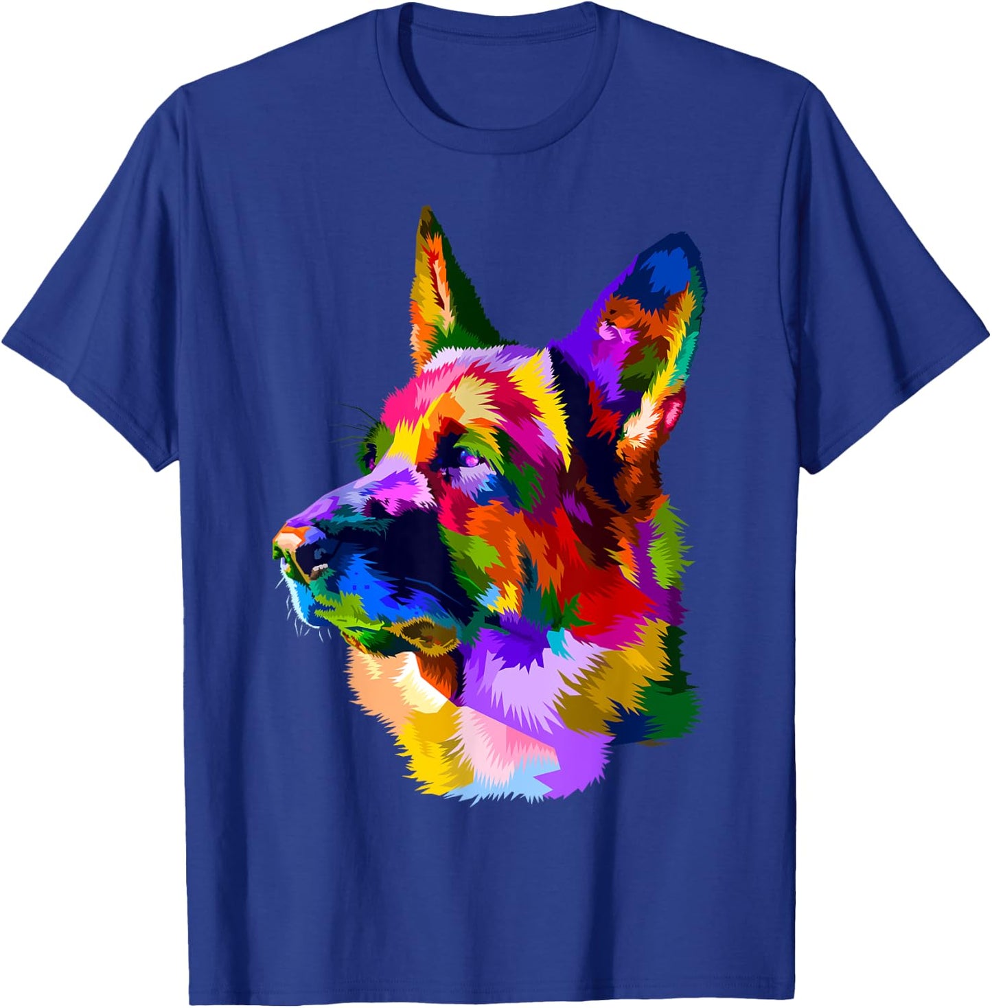 German Shepherd Shop Colorful German Shepherd Dog Owner Multicolor Graphic T-Shirt - T-Shirt | Royal