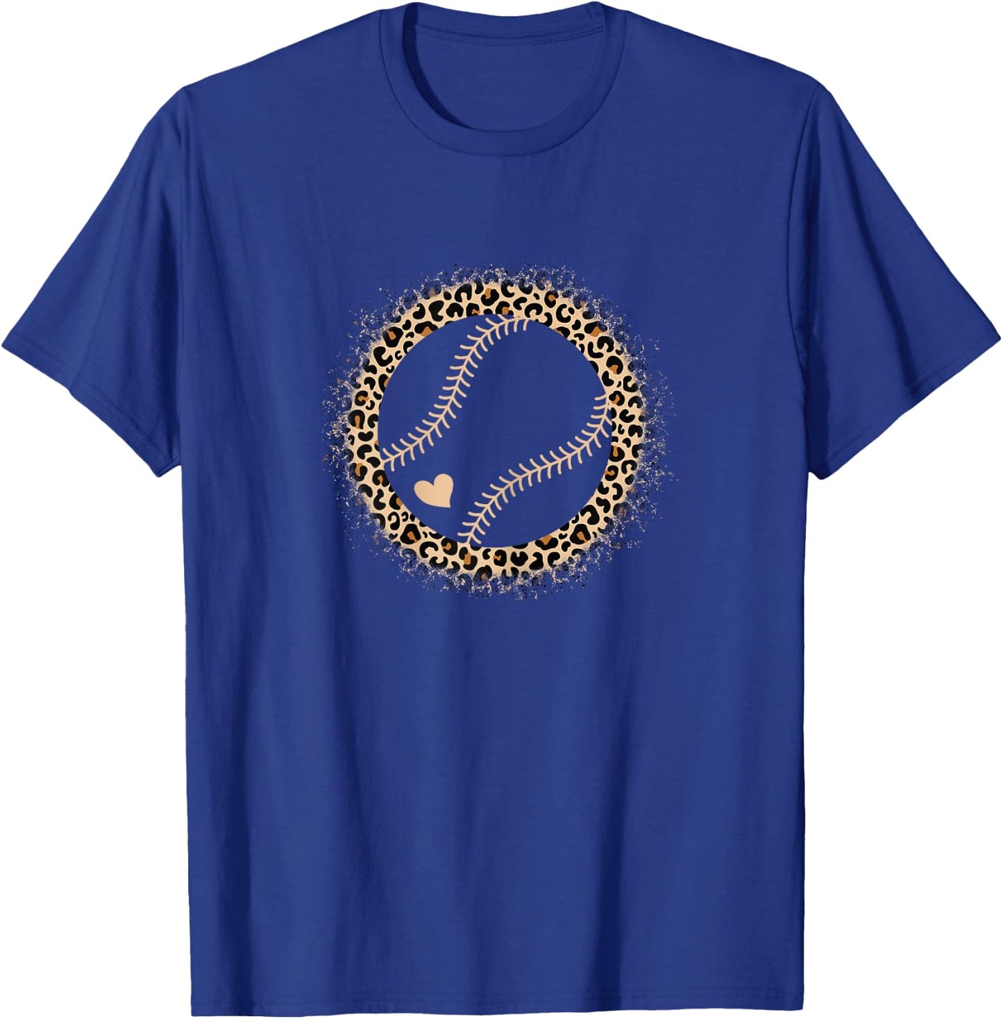 Cute Softball Leopard Print Women Girls Softball Player T-Shirt - T-Shirt | Royal