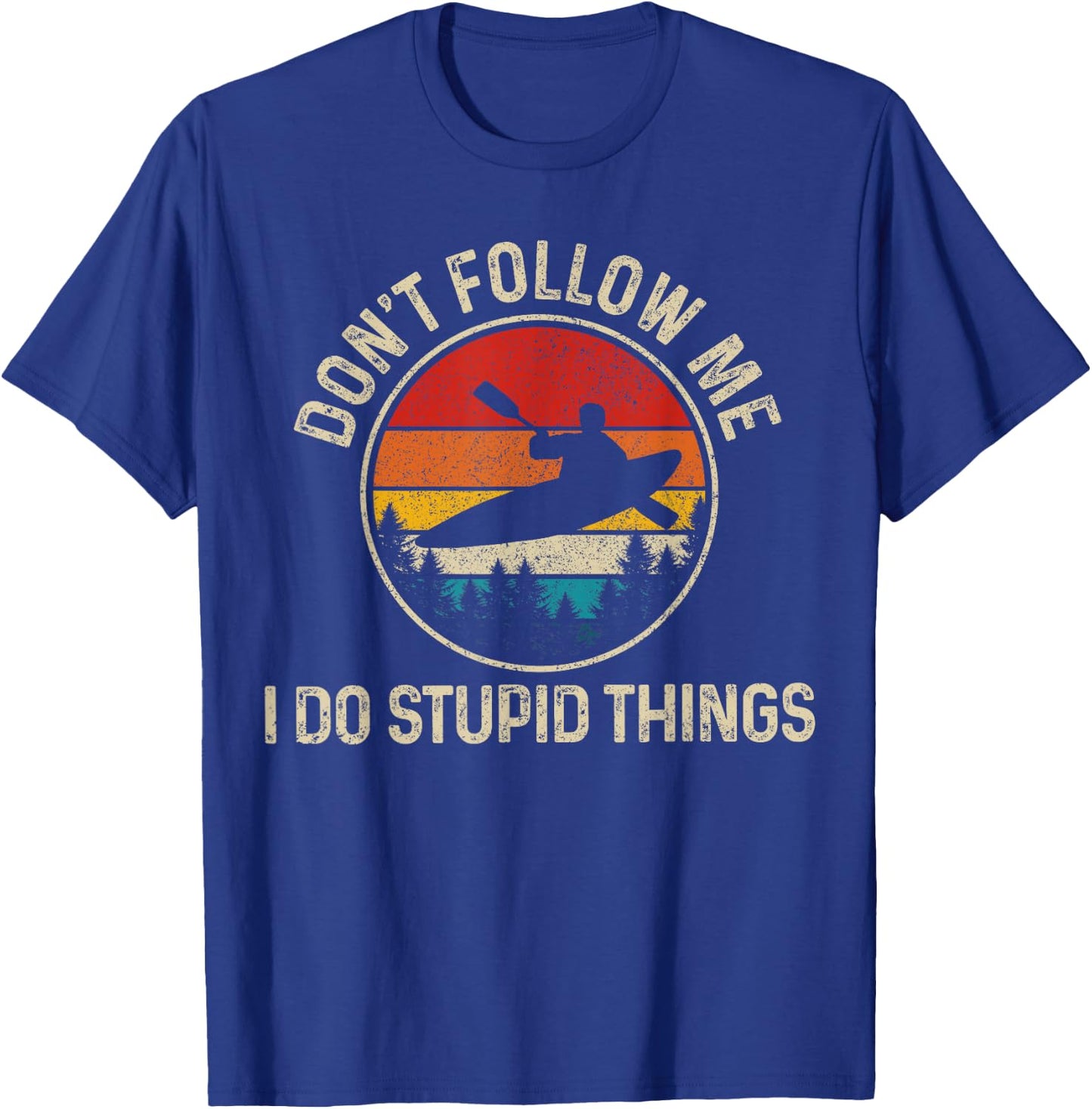 Kayak Vintage Kayaking Kayak Rafting Funny Gift T-Shirt - T-Shirt | Royal