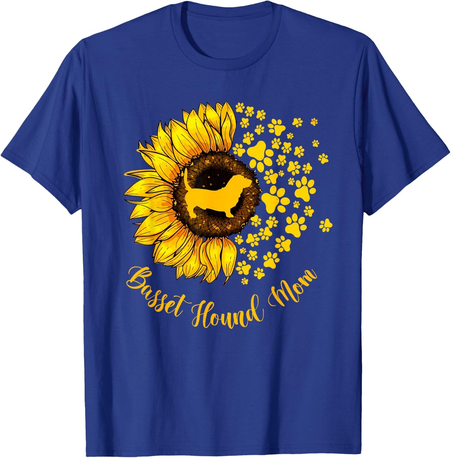 Sunflower Basset Hound Mom Dog Lover Mother's Day T-Shirt - T-Shirt | Royal