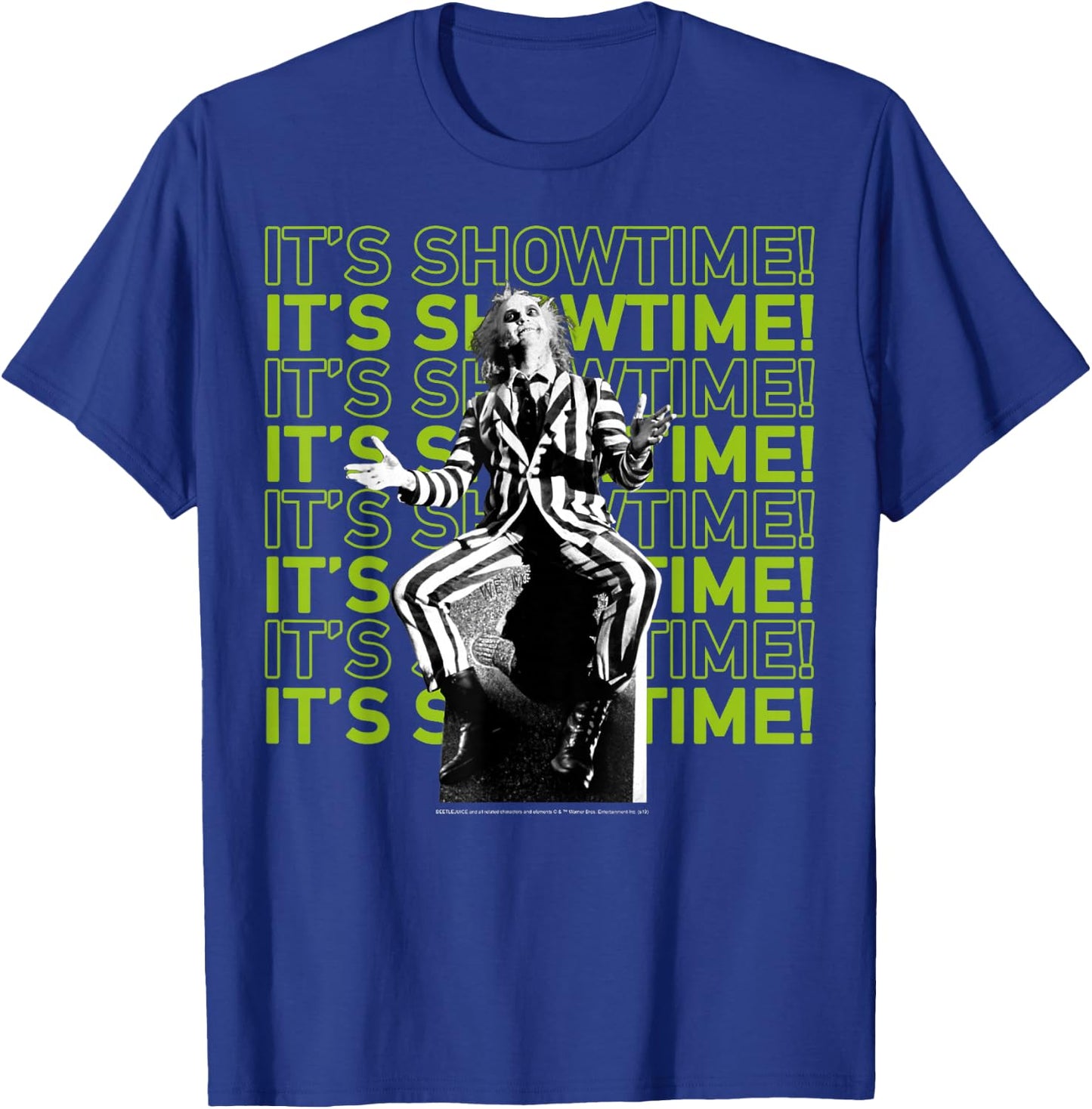 Beetlejuice It's Showtime Text Stack T-Shirt - T-Shirt | Royal