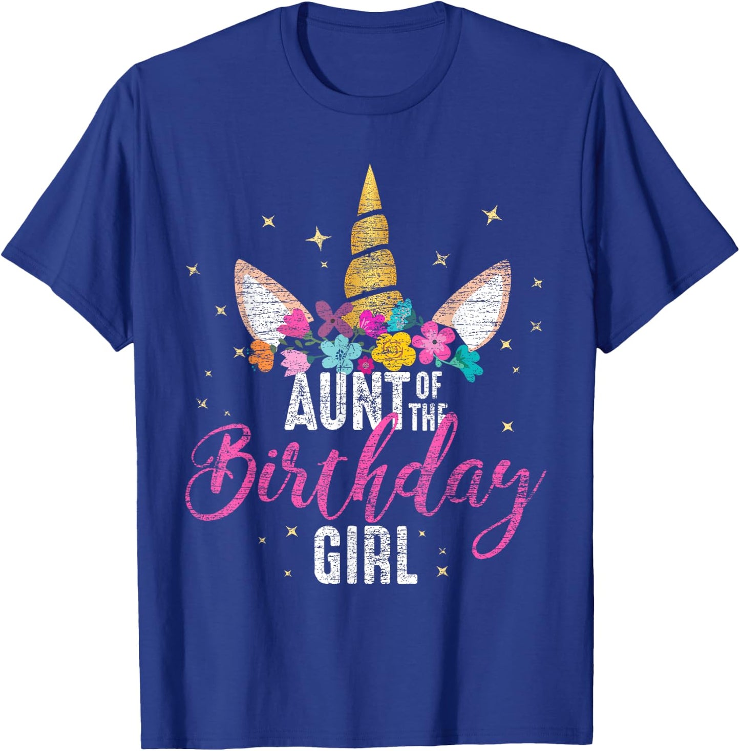 Aunt Of The Birthday Girl Aunt Gift Unicorn Birthday T-Shirt - T-Shirt | Royal