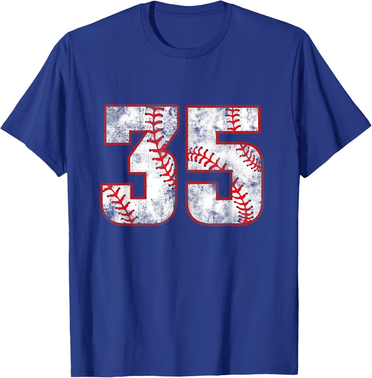 Vintage Baseball 35 Jersey Number T-Shirt - T-Shirt | Royal