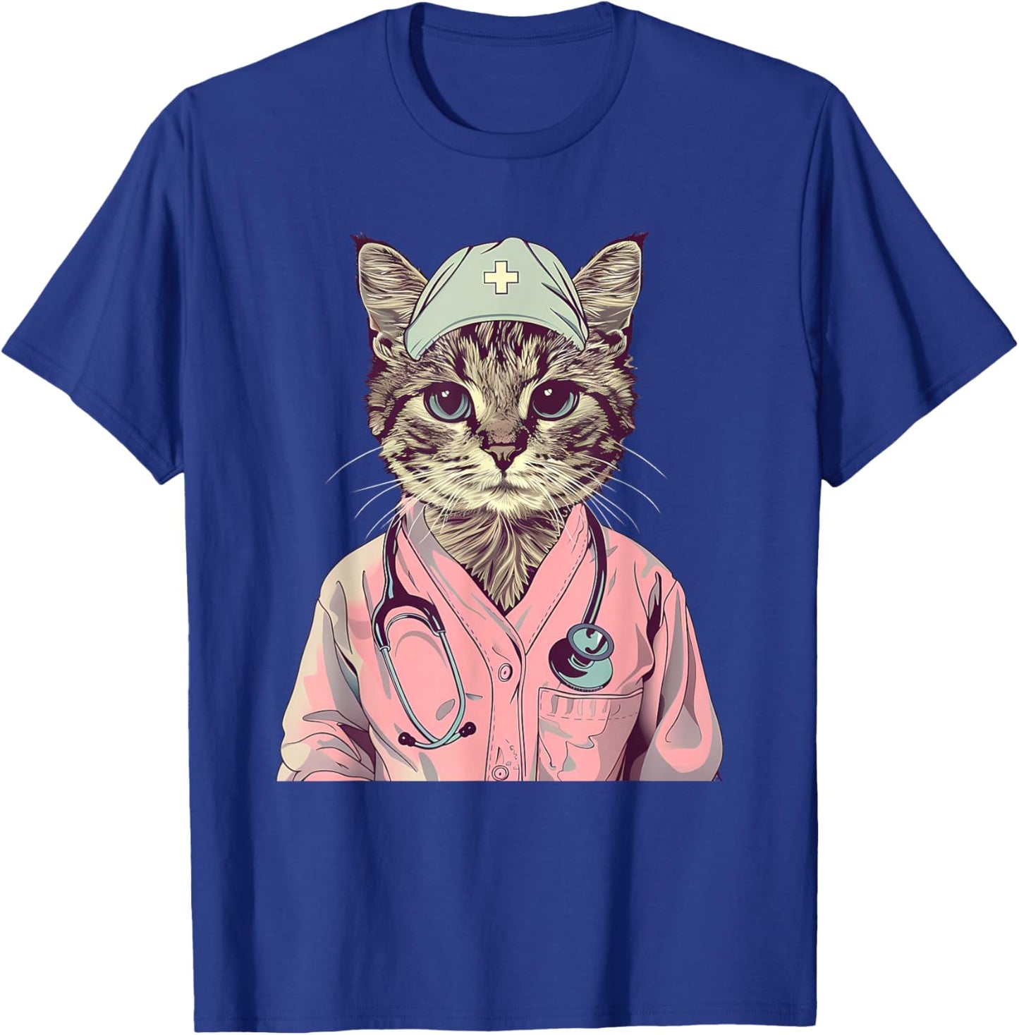Doctor Cat Lover Nurse Cat Medical Cat Nurse Appreciation T-Shirt - T-Shirt | Royal
