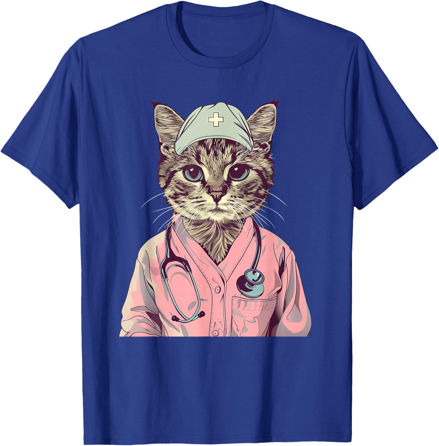 Doctor Cat Lover Nurse Cat Medical Cat Nurse Appreciation T-Shirt - T-Shirt | Royal