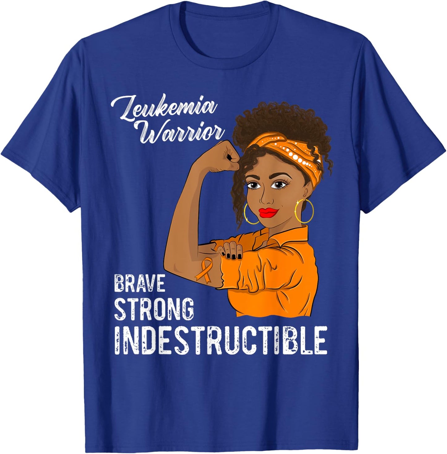 Leukemia Warrior Indestructible Cancer Survivor Awareness T-Shirt - T-Shirt | Royal