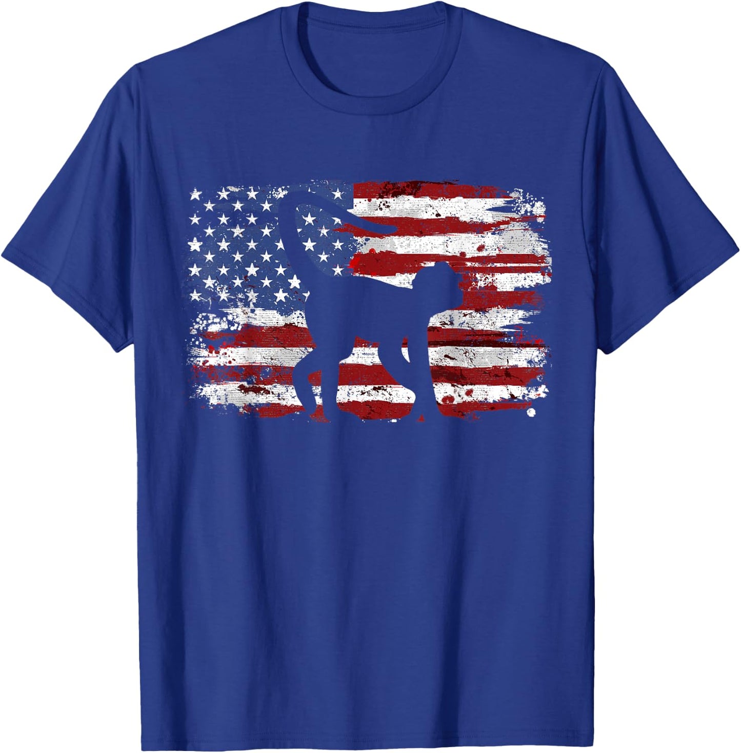 Spider Monkey USA Flag Vintage T-Shirt - T-Shirt | Royal