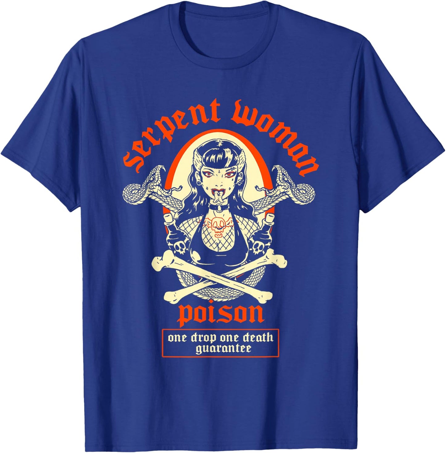 Serpent Woman Goth Girl Psychobilly Tattooed Pinup Poison T-Shirt - T-Shirt | Royal