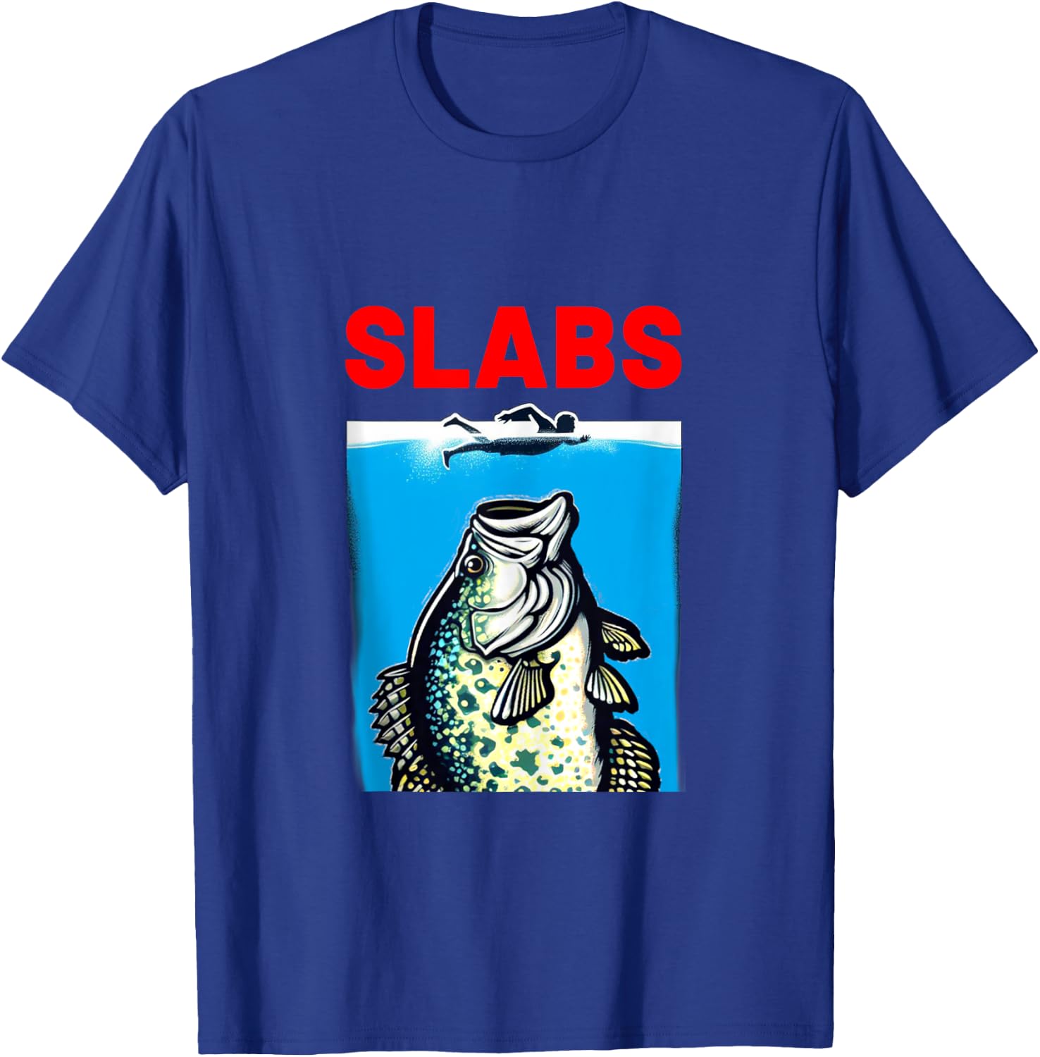 Funny Slab Famous Shark Movie Parody Slabs Crappie Fishing T-Shirt - T-Shirt | Royal