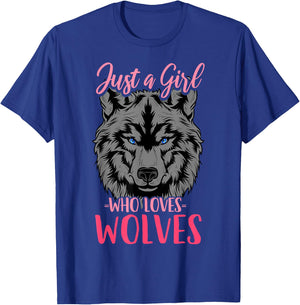 Wolf Just a Girl Who Loves Wolves T-Shirt - T-Shirt | Royal