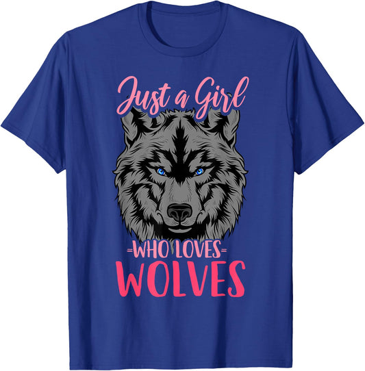 Wolf Just a Girl Who Loves Wolves T-Shirt - T-Shirt | Royal