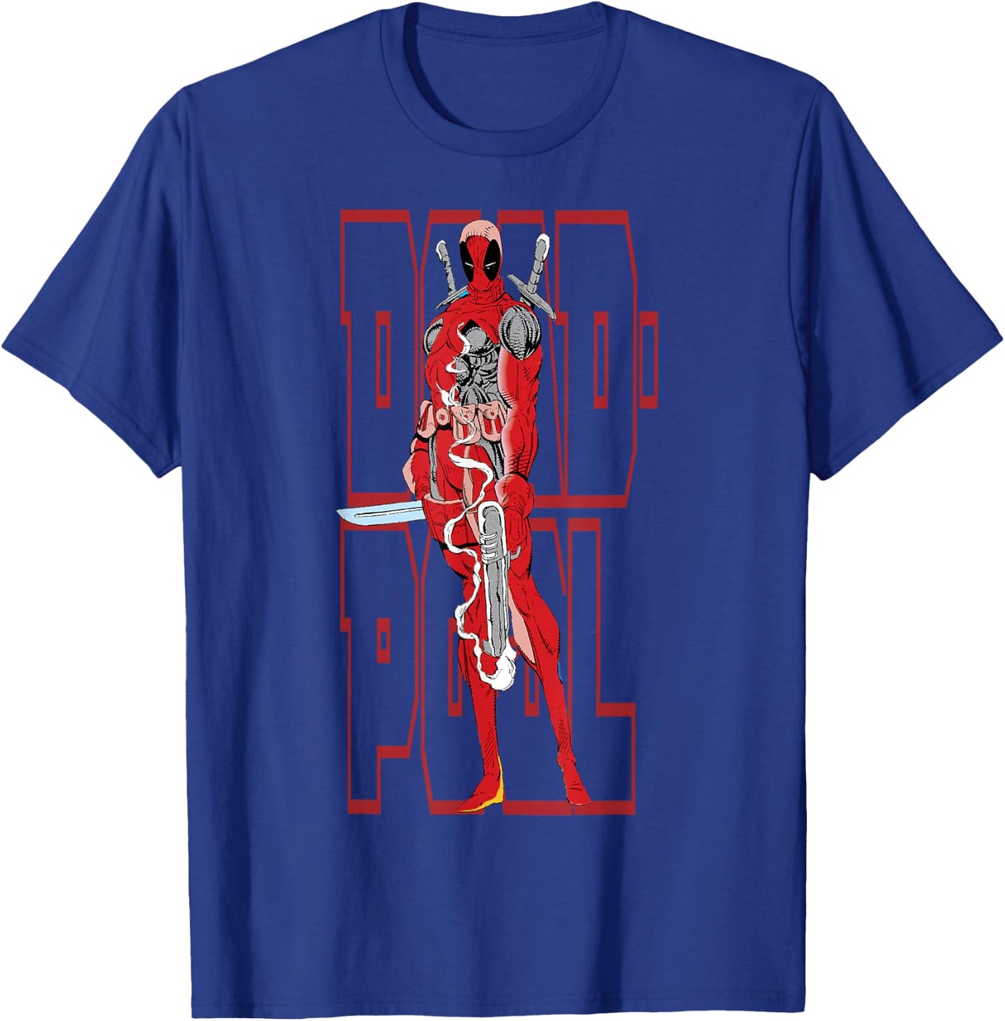 Marvel Deadpool 30th Portrait Text Overlay T-Shirt - T-Shirt | Royal