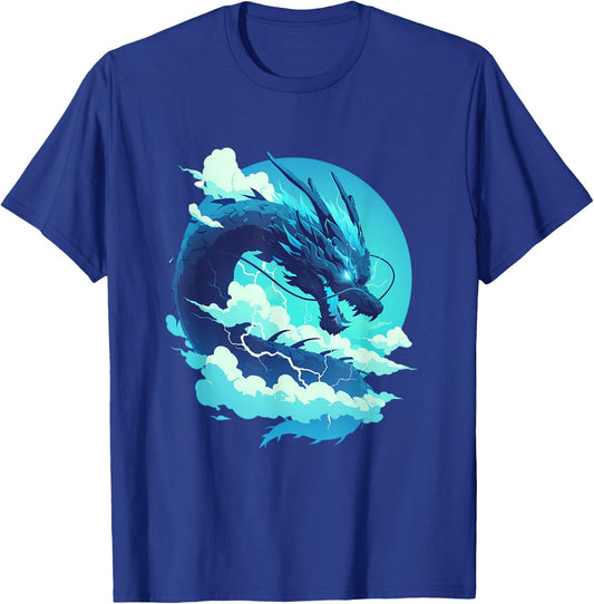 Sky Serpent: Blue Dragon of the Upper Realm T-Shirt - T-Shirt | Royal