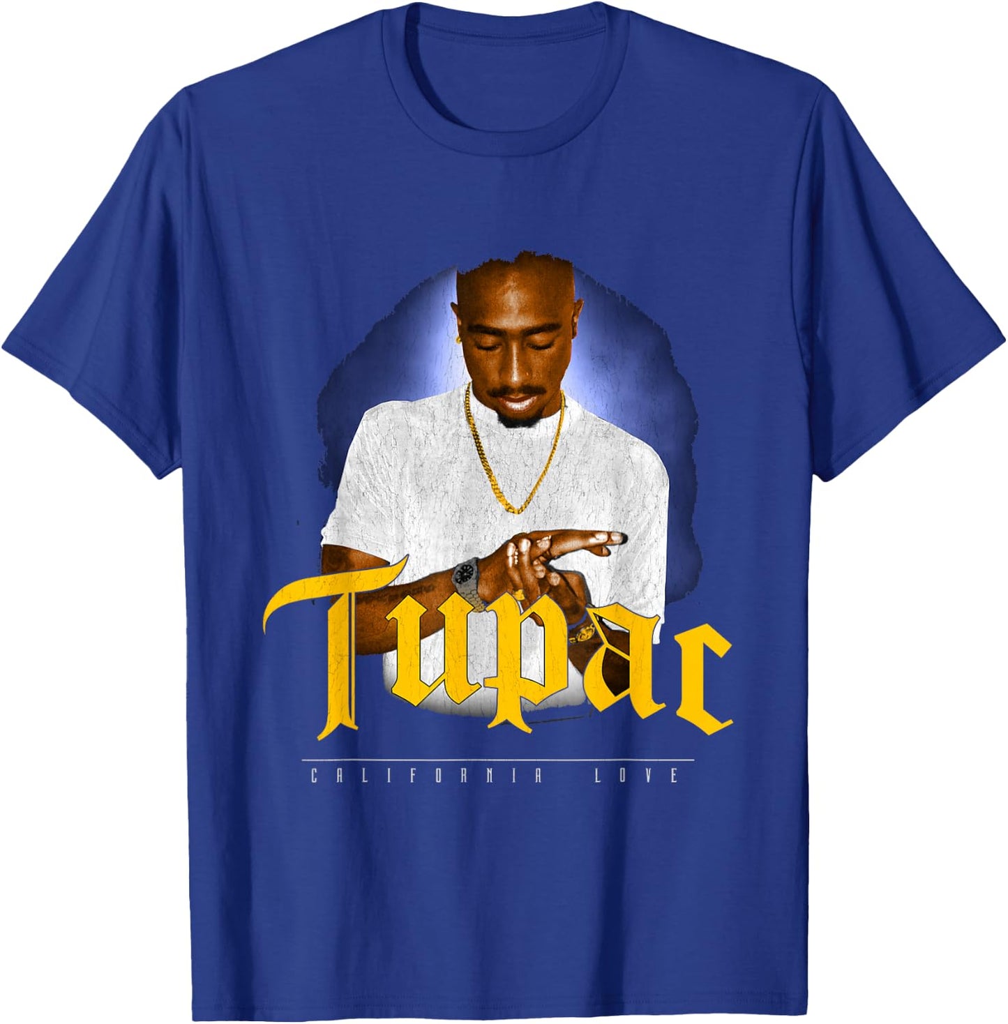Official Tupac 247 Hands Down Logo T-Shirt - T-Shirt | Royal