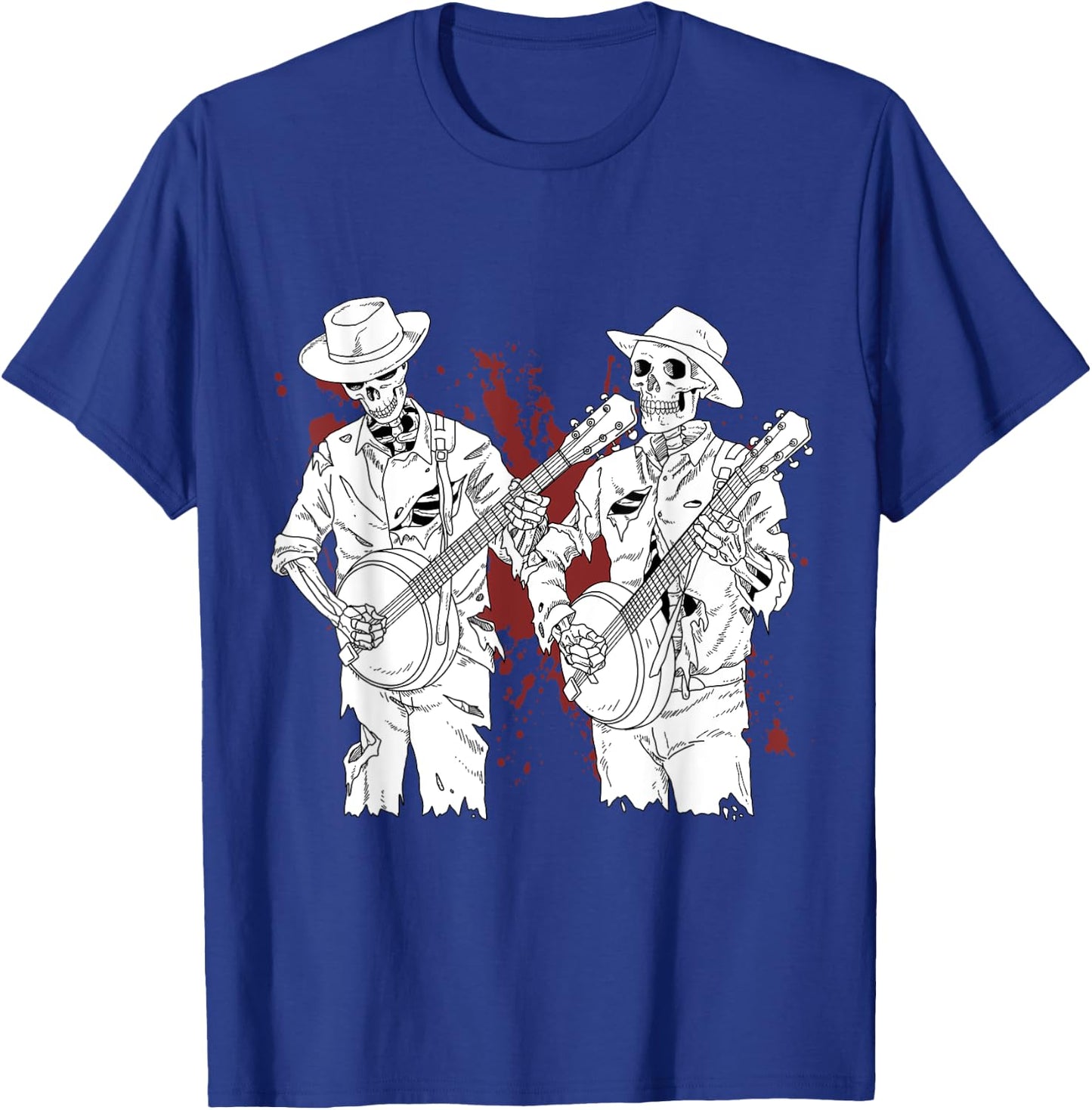 Banjo Scary Banjo Gifts Skeleton Bluegrass T-Shirt - T-Shirt | Royal